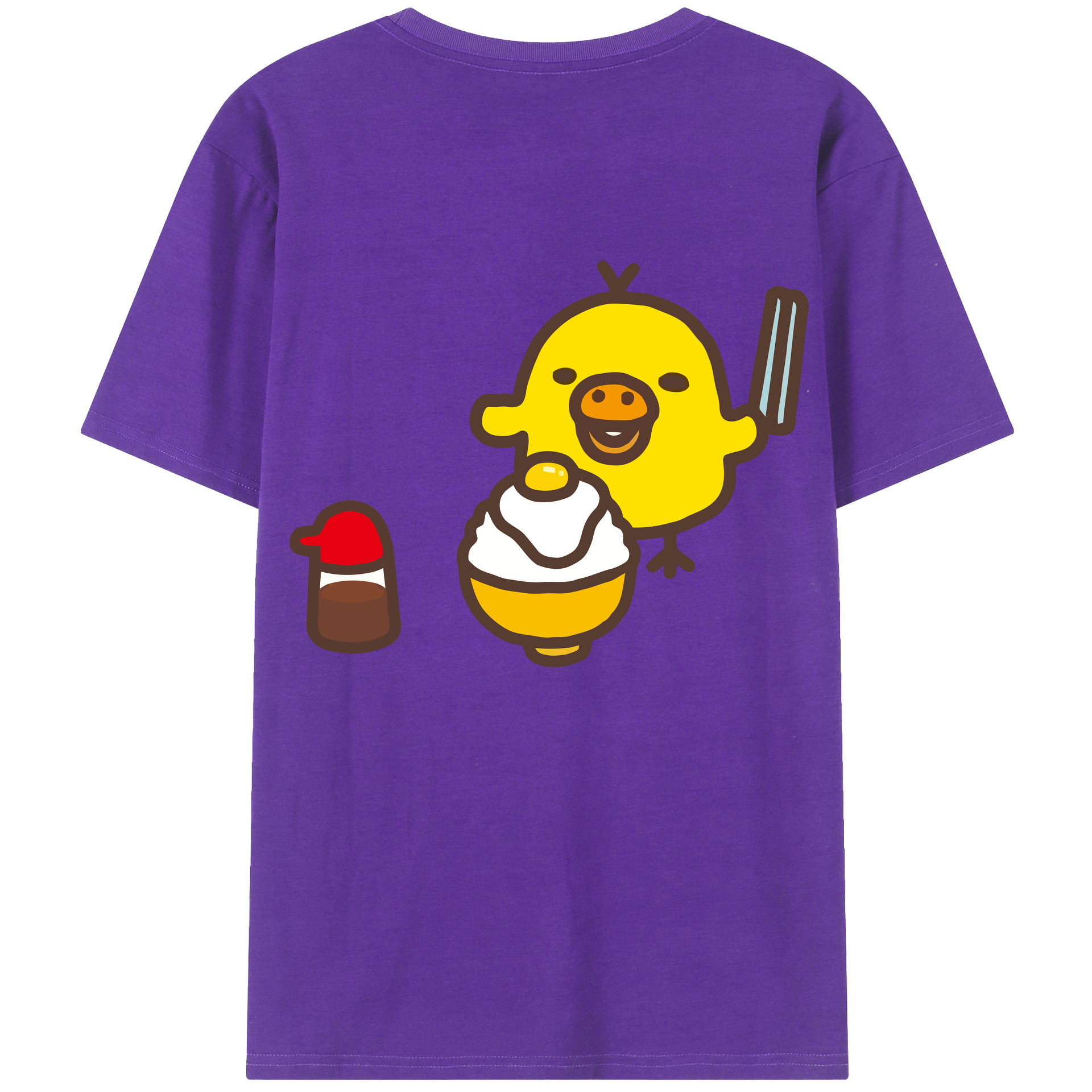 （画像用） リラックマ リラックマ キイロイトリ Rilakkuma Korilakkuma Kiiroitori 綿100％ メンズ半袖Tシャツ（バックプリント） 通気性