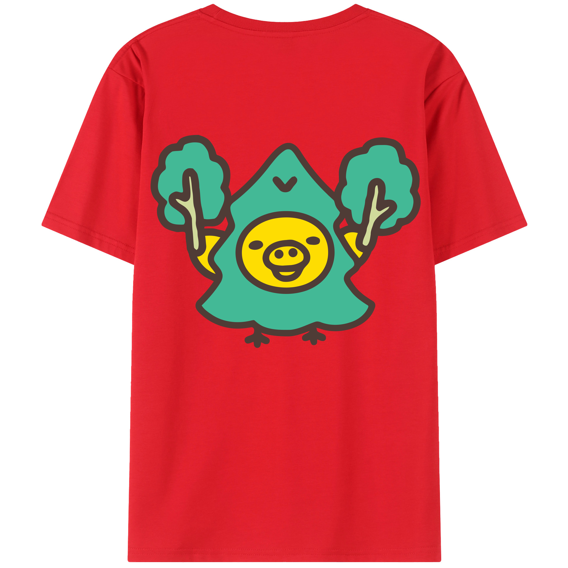 （画像用） リラックマ リラックマ キイロイトリ Rilakkuma Korilakkuma Kiiroitori 綿100％ メンズ半袖Tシャツ（バックプリント） 通気性