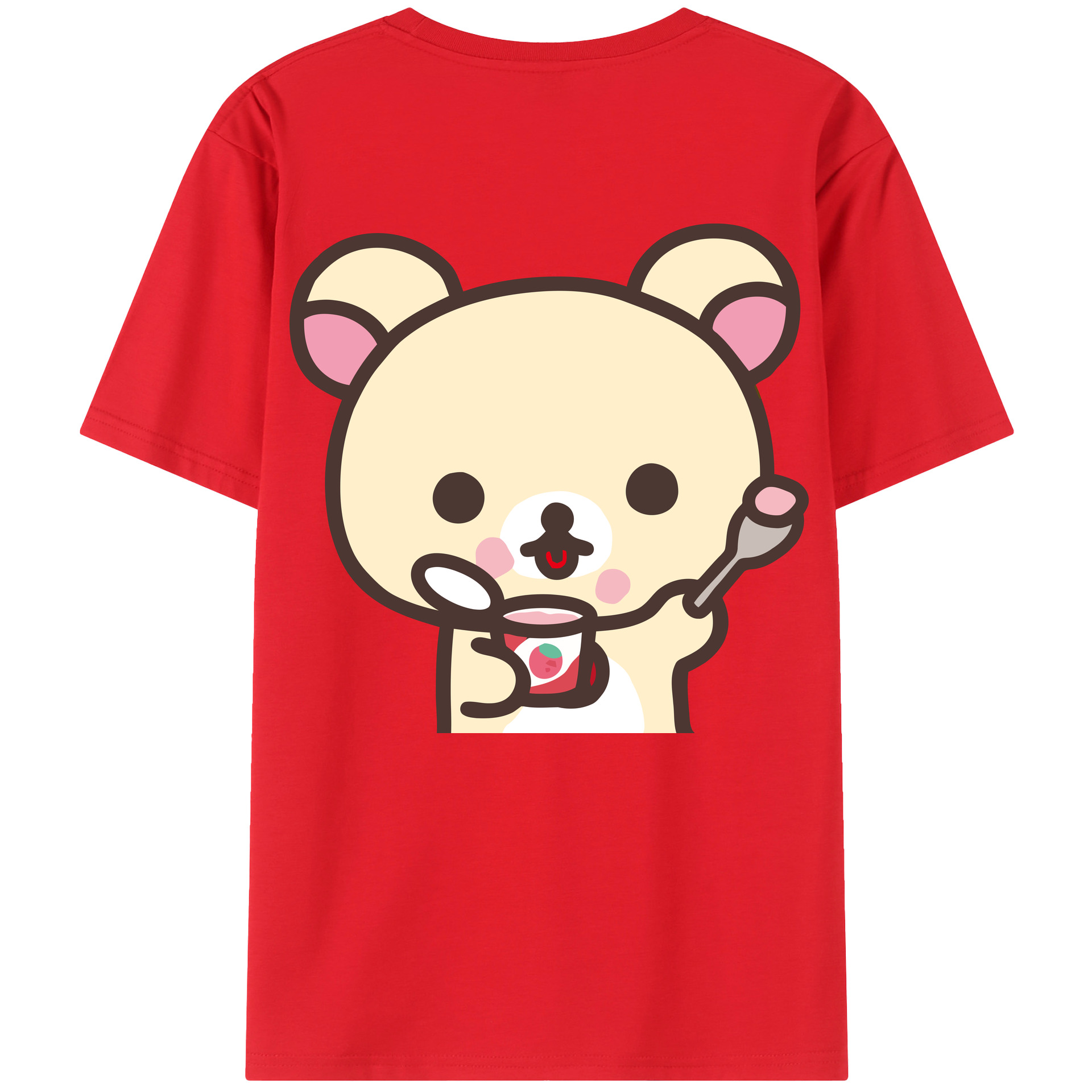 （画像用） リラックマ リラックマ キイロイトリ Rilakkuma Korilakkuma Kiiroitori 綿100％ メンズ半袖Tシャツ（バックプリント） 通気性