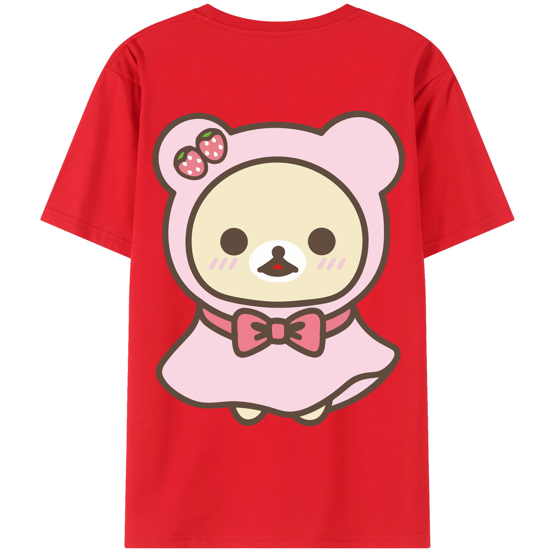 （画像用） リラックマ リラックマ キイロイトリ Rilakkuma Korilakkuma Kiiroitori 綿100％ メンズ半袖Tシャツ（バックプリント） 通気性