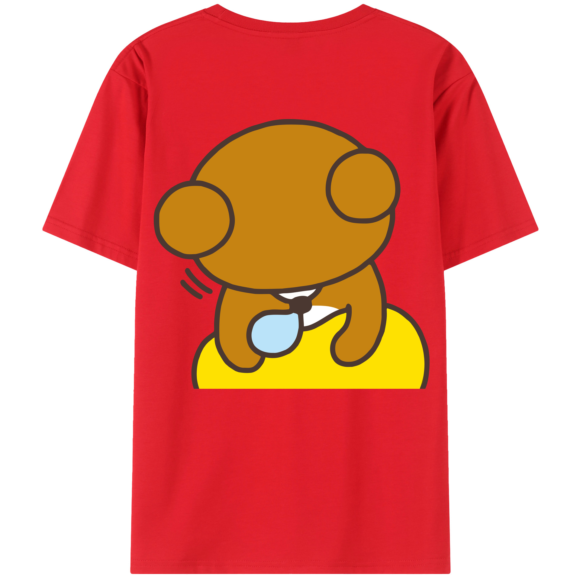 （画像用） リラックマ リラックマ キイロイトリ Rilakkuma Korilakkuma Kiiroitori 綿100％ メンズ半袖Tシャツ（バックプリント） 通気性