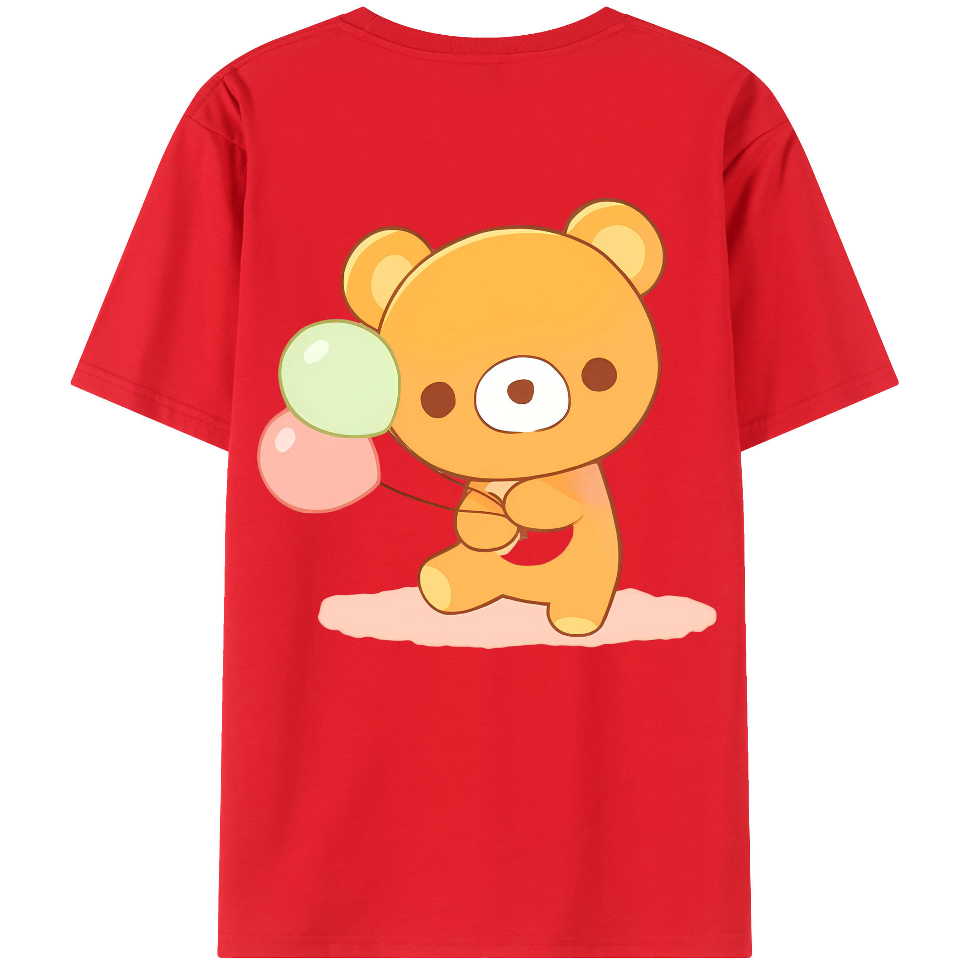 （画像用） リラックマ リラックマ キイロイトリ Rilakkuma Korilakkuma Kiiroitori 綿100％ メンズ半袖Tシャツ（バックプリント） 通気性