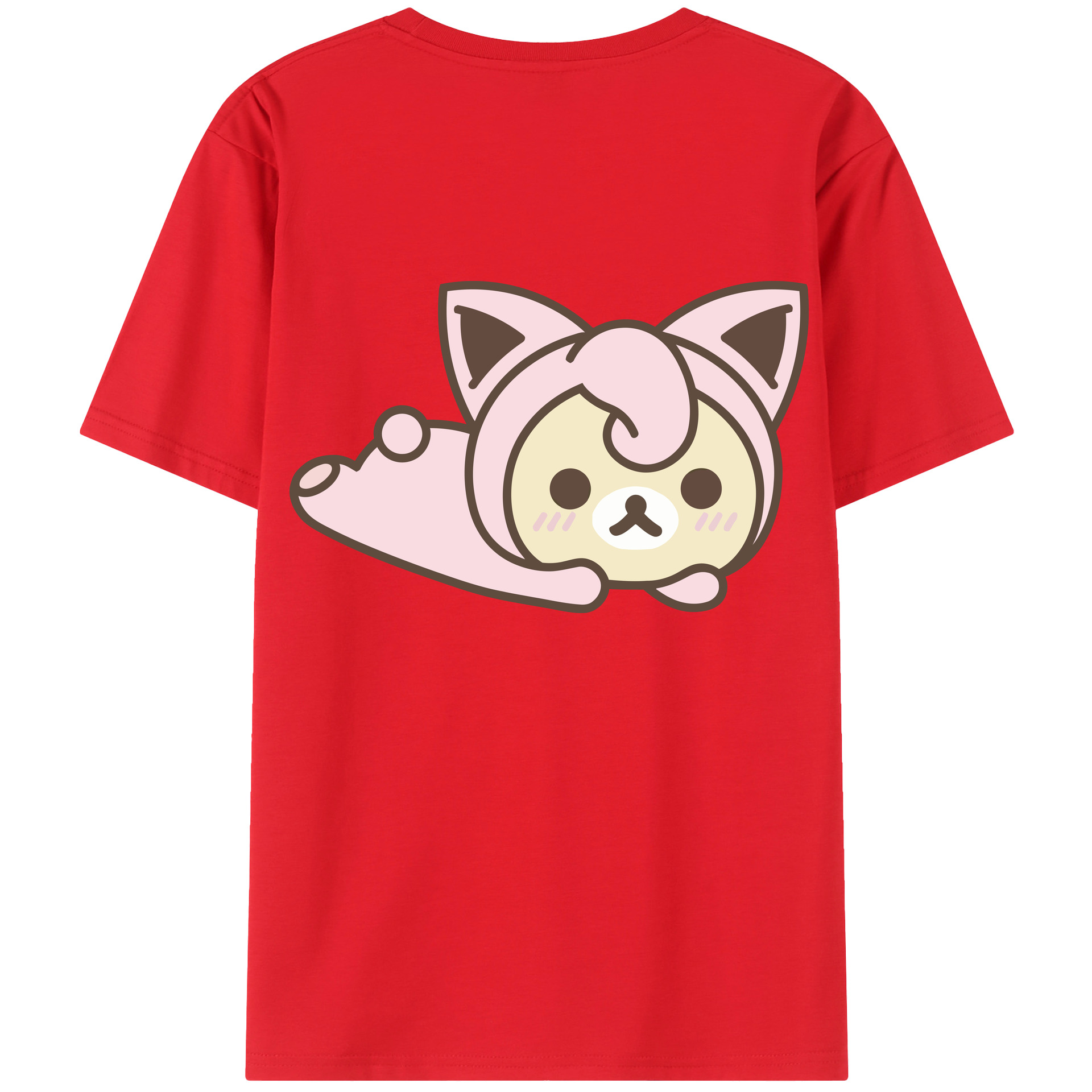 （画像用） リラックマ リラックマ キイロイトリ Rilakkuma Korilakkuma Kiiroitori 綿100％ メンズ半袖Tシャツ（バックプリント） 通気性