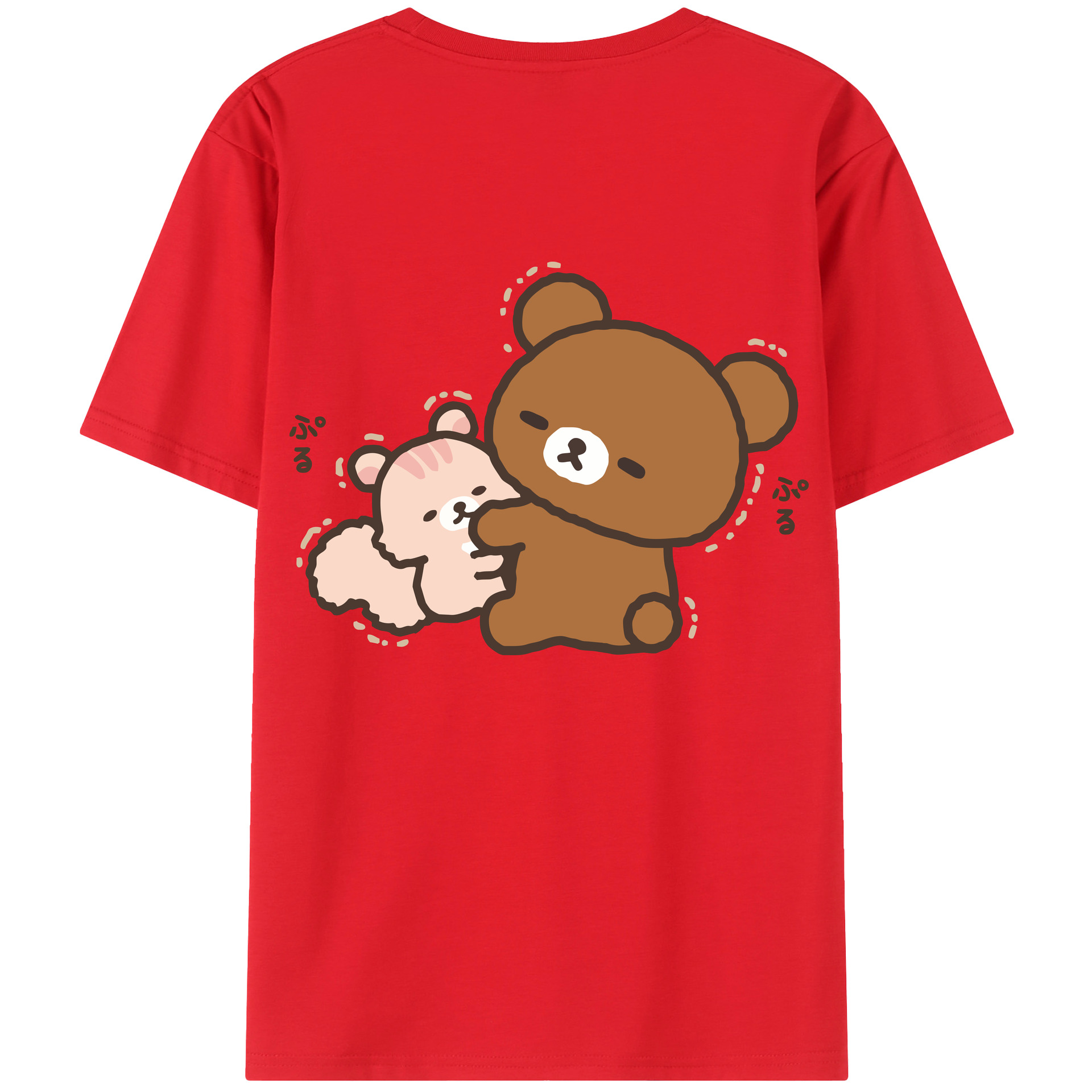 （画像用） リラックマ リラックマ キイロイトリ Rilakkuma Korilakkuma Kiiroitori 綿100％ メンズ半袖Tシャツ（バックプリント） 通気性