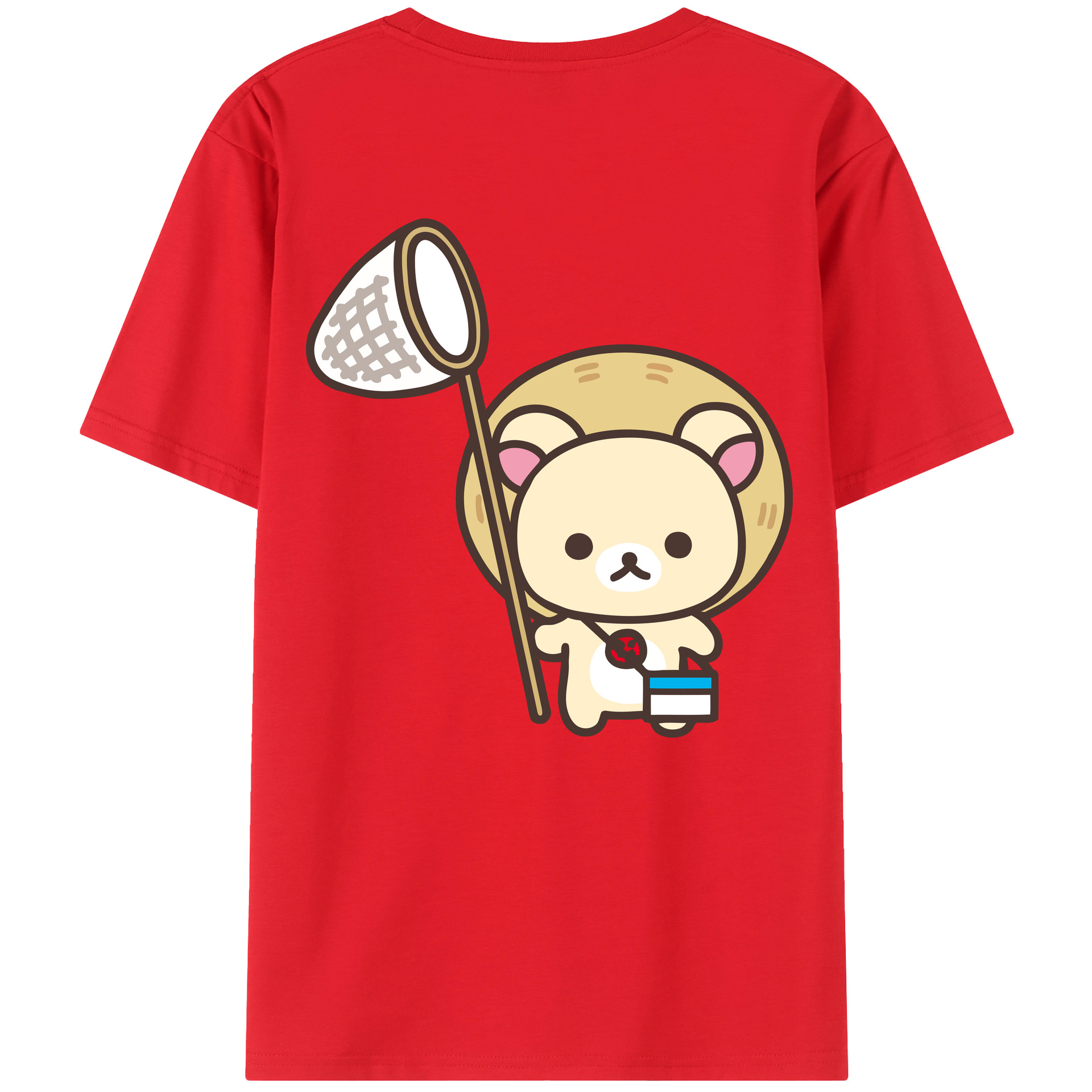 （画像用） リラックマ リラックマ キイロイトリ Rilakkuma Korilakkuma Kiiroitori 綿100％ メンズ半袖Tシャツ（バックプリント） 通気性