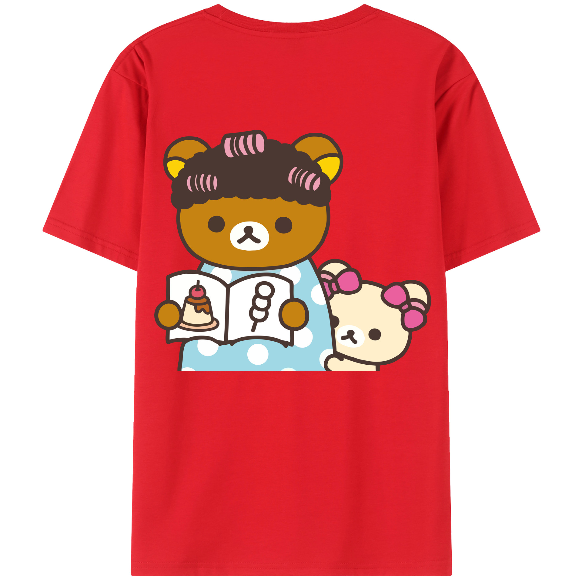（画像用） リラックマ リラックマ キイロイトリ Rilakkuma Korilakkuma Kiiroitori 綿100％ メンズ半袖Tシャツ（バックプリント） 通気性