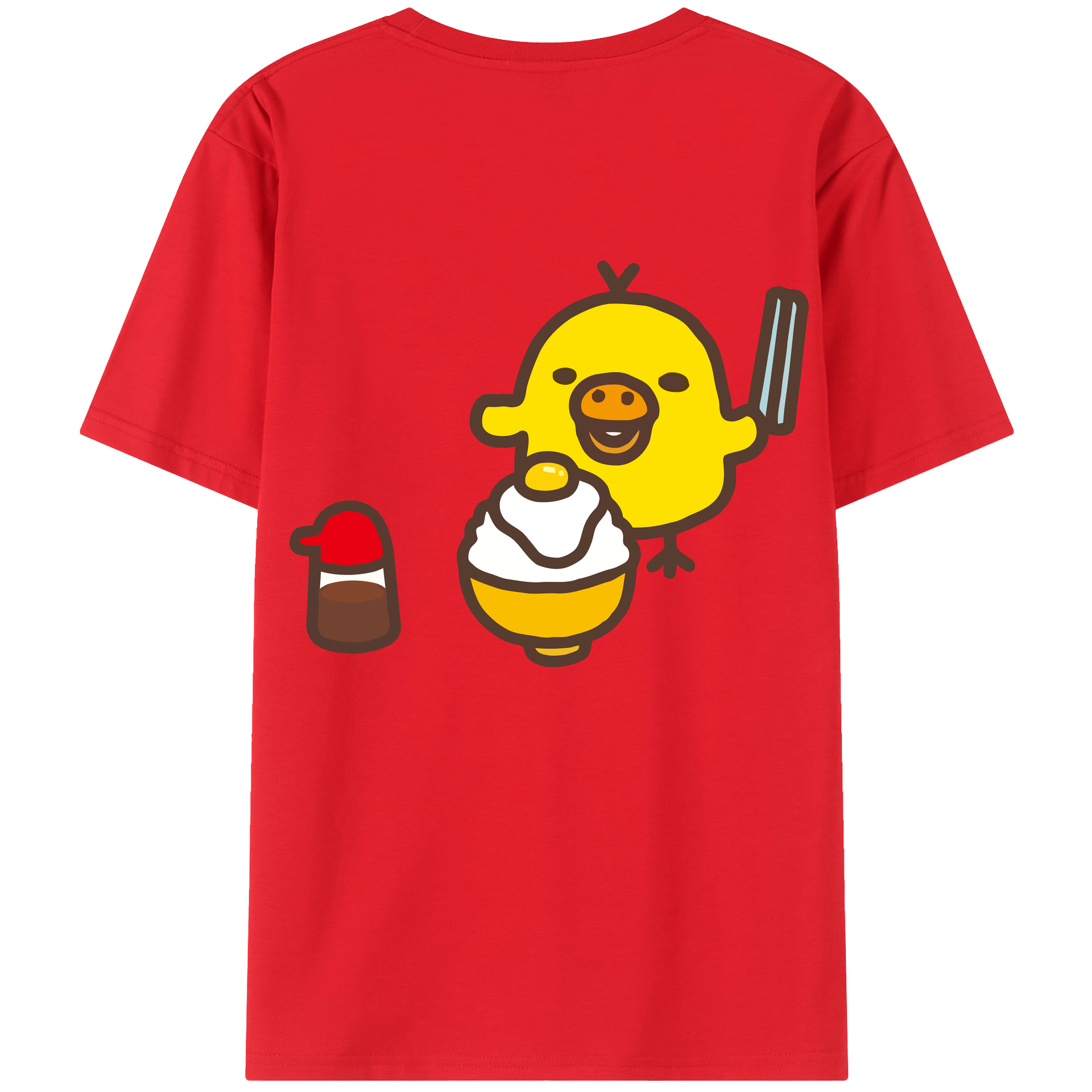（画像用） リラックマ リラックマ キイロイトリ Rilakkuma Korilakkuma Kiiroitori 綿100％ メンズ半袖Tシャツ（バックプリント） 通気性