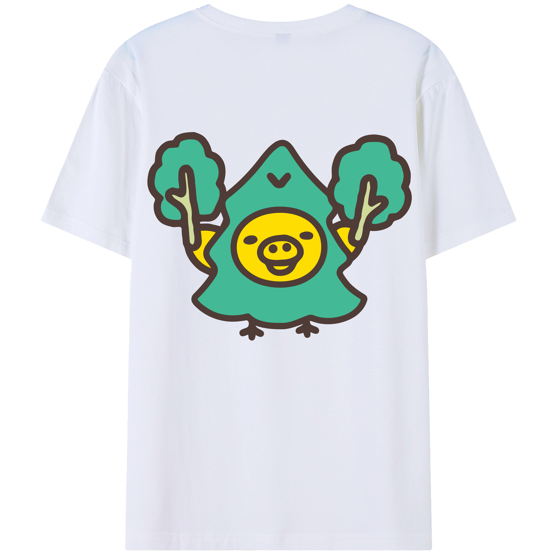 （画像用） リラックマ リラックマ キイロイトリ Rilakkuma Korilakkuma Kiiroitori 綿100％ メンズ半袖Tシャツ（バックプリント） 通気性