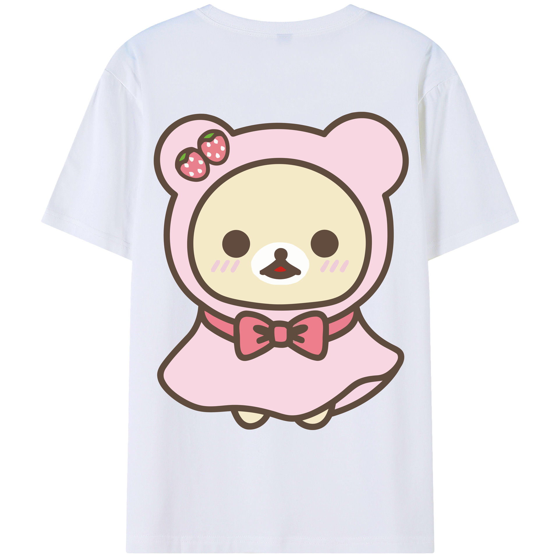 （画像用） リラックマ リラックマ キイロイトリ Rilakkuma Korilakkuma Kiiroitori 綿100％ メンズ半袖Tシャツ（バックプリント） 通気性