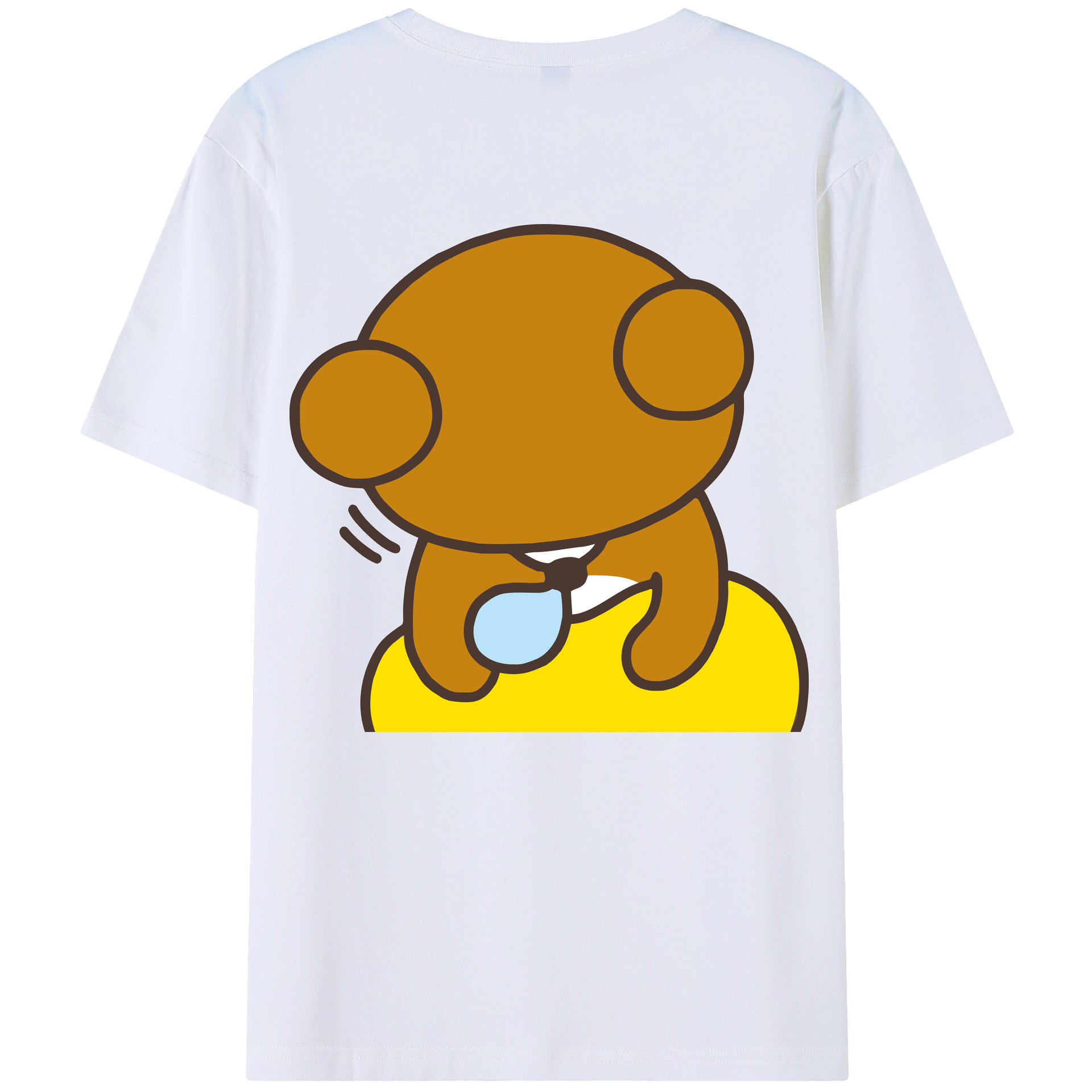 （画像用） リラックマ リラックマ キイロイトリ Rilakkuma Korilakkuma Kiiroitori 綿100％ メンズ半袖Tシャツ（バックプリント） 通気性