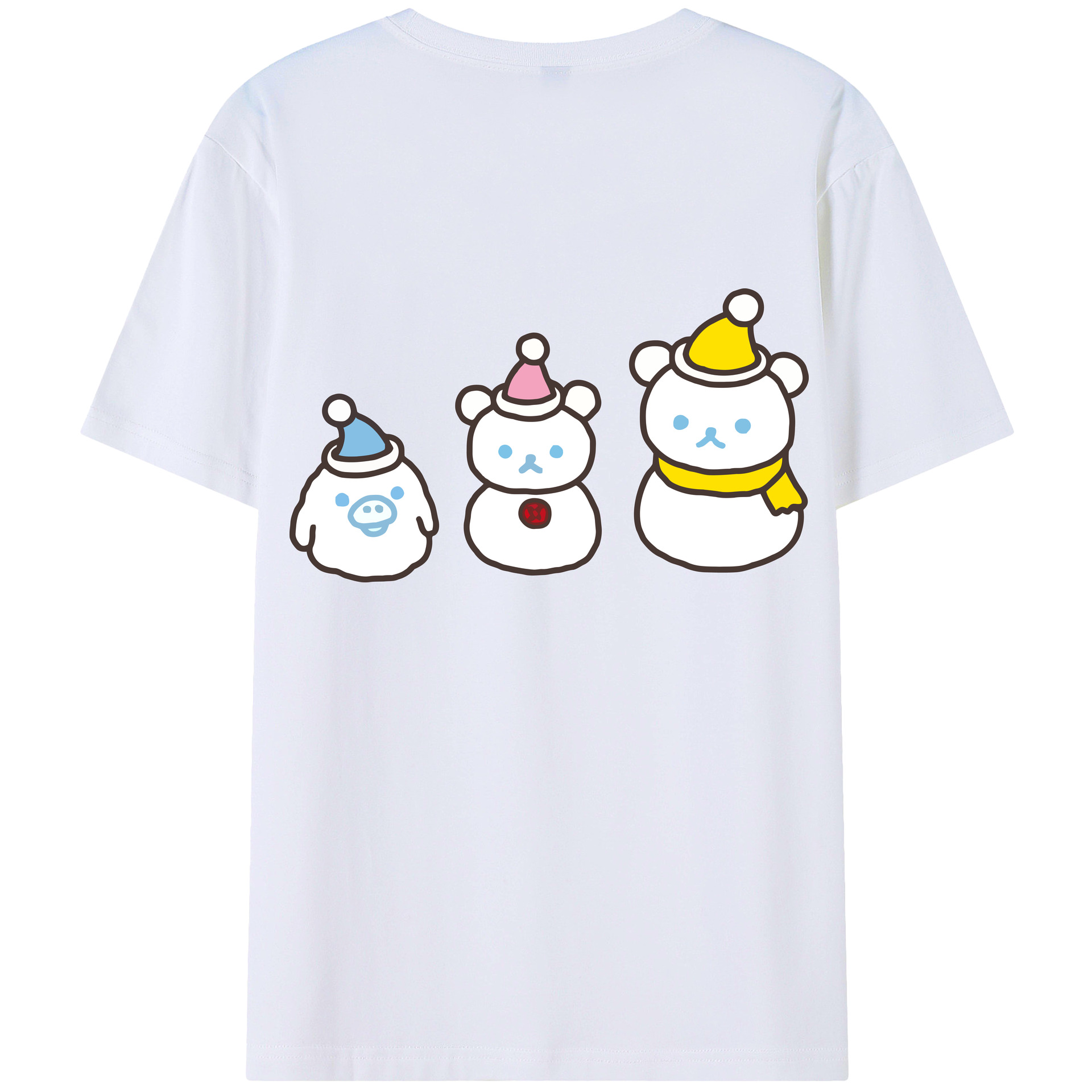 （画像用） リラックマ リラックマ キイロイトリ Rilakkuma Korilakkuma Kiiroitori 綿100％ メンズ半袖Tシャツ（バックプリント） 通気性