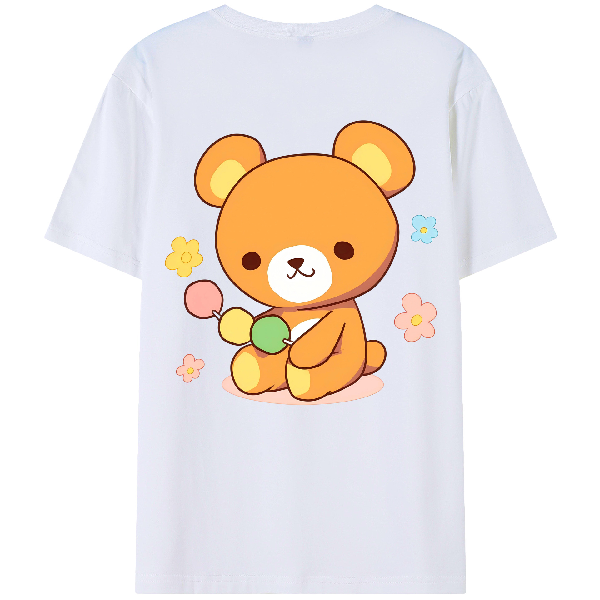 （画像用） リラックマ リラックマ キイロイトリ Rilakkuma Korilakkuma Kiiroitori 綿100％ メンズ半袖Tシャツ（バックプリント） 通気性