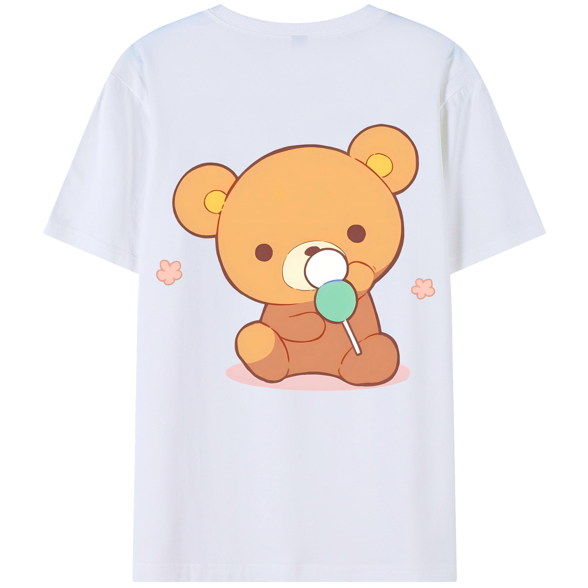 （画像用） リラックマ リラックマ キイロイトリ Rilakkuma Korilakkuma Kiiroitori 綿100％ メンズ半袖Tシャツ（バックプリント） 通気性