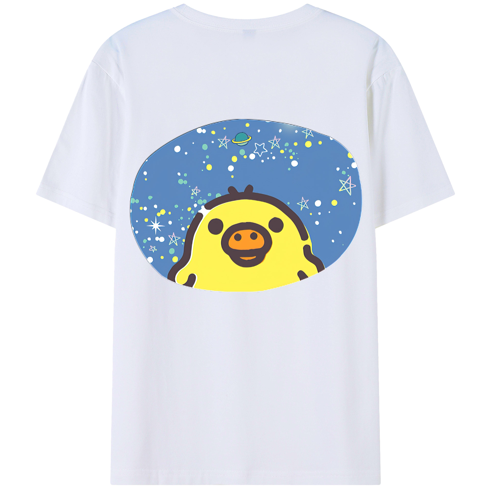 （画像用） リラックマ リラックマ キイロイトリ Rilakkuma Korilakkuma Kiiroitori 綿100％ メンズ半袖Tシャツ（バックプリント） 通気性