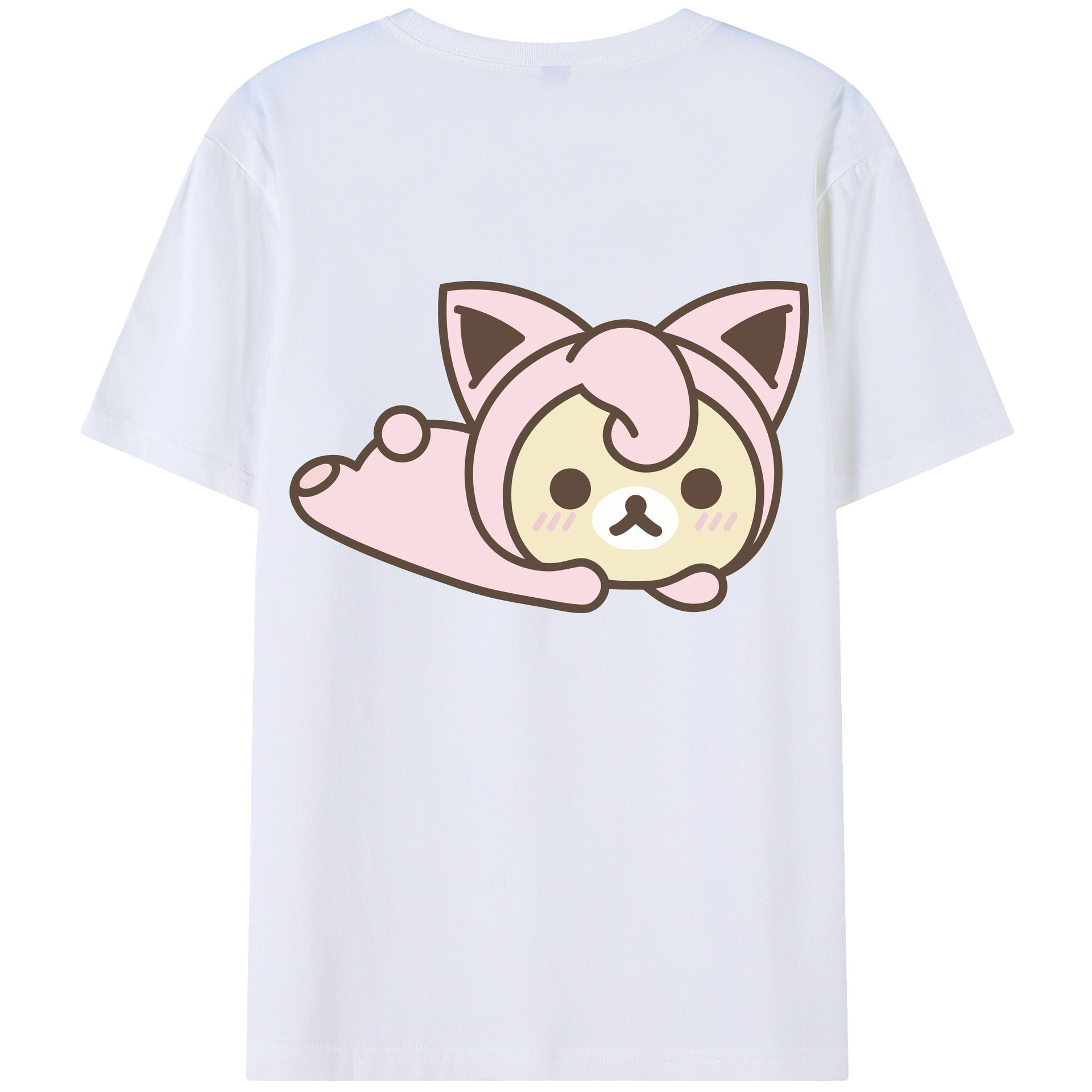 （画像用） リラックマ リラックマ キイロイトリ Rilakkuma Korilakkuma Kiiroitori 綿100％ メンズ半袖Tシャツ（バックプリント） 通気性