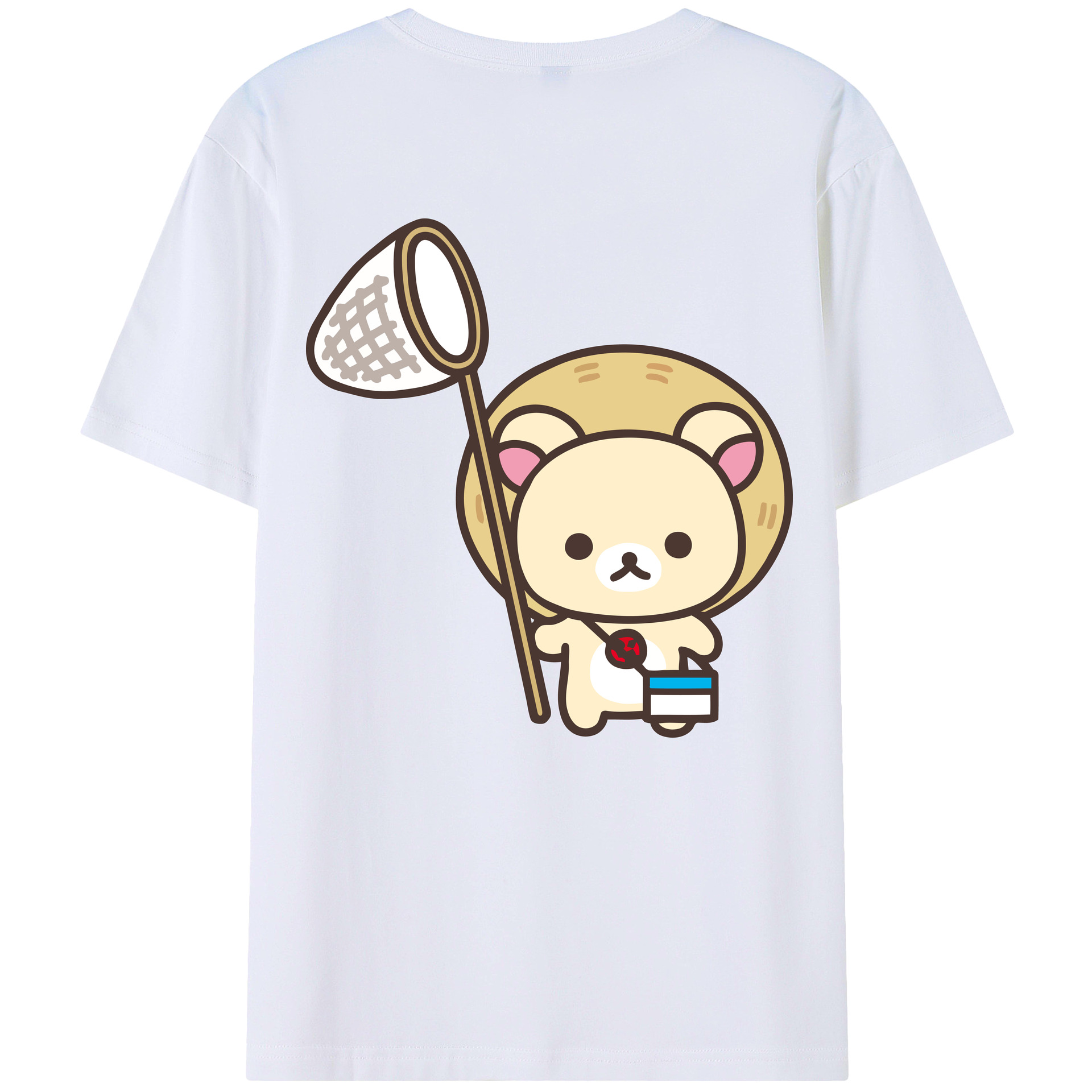 （画像用） リラックマ リラックマ キイロイトリ Rilakkuma Korilakkuma Kiiroitori 綿100％ メンズ半袖Tシャツ（バックプリント） 通気性