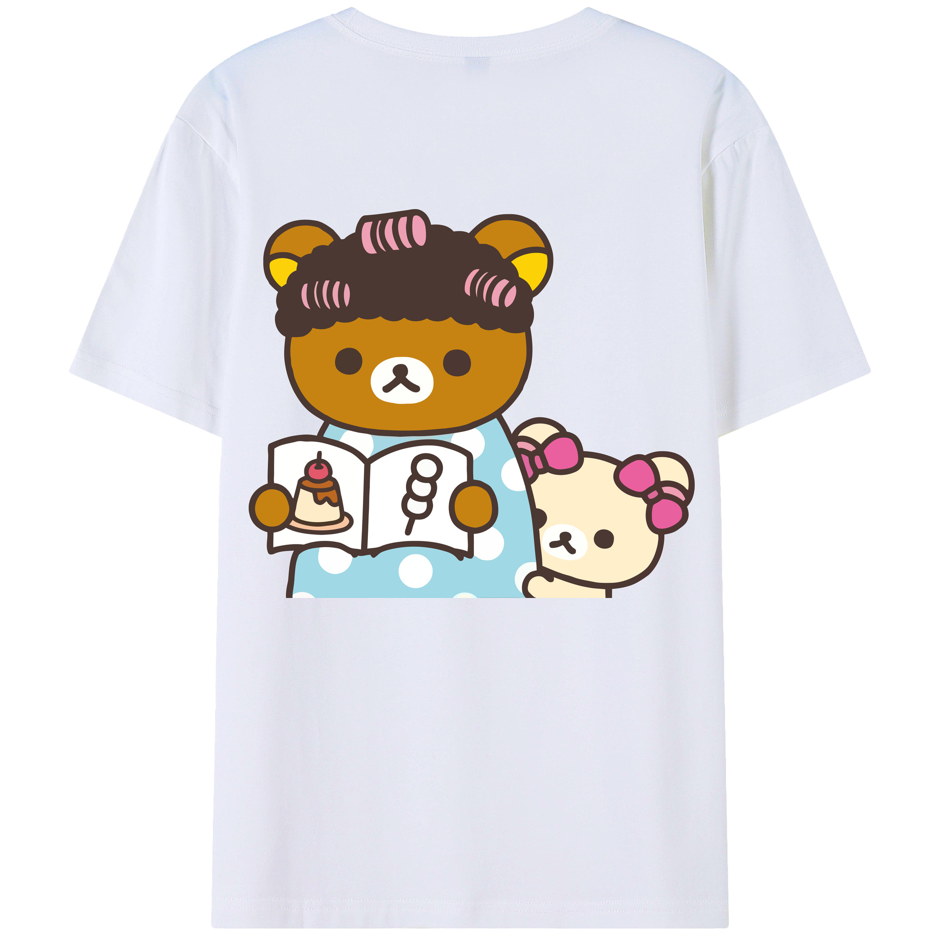 （画像用） リラックマ リラックマ キイロイトリ Rilakkuma Korilakkuma Kiiroitori 綿100％ メンズ半袖Tシャツ（バックプリント） 通気性