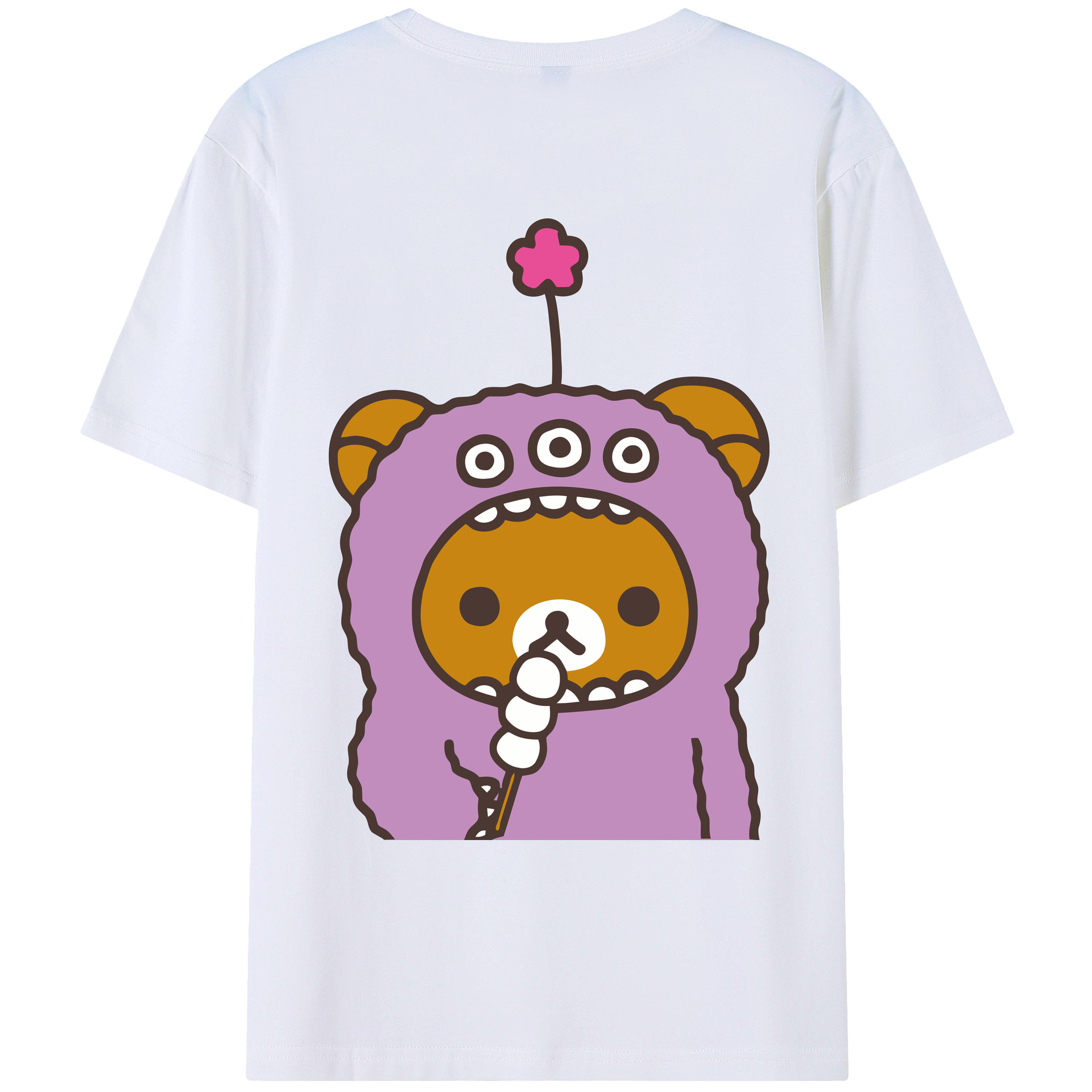 （画像用） リラックマ リラックマ キイロイトリ Rilakkuma Korilakkuma Kiiroitori 綿100％ メンズ半袖Tシャツ（バックプリント） 通気性