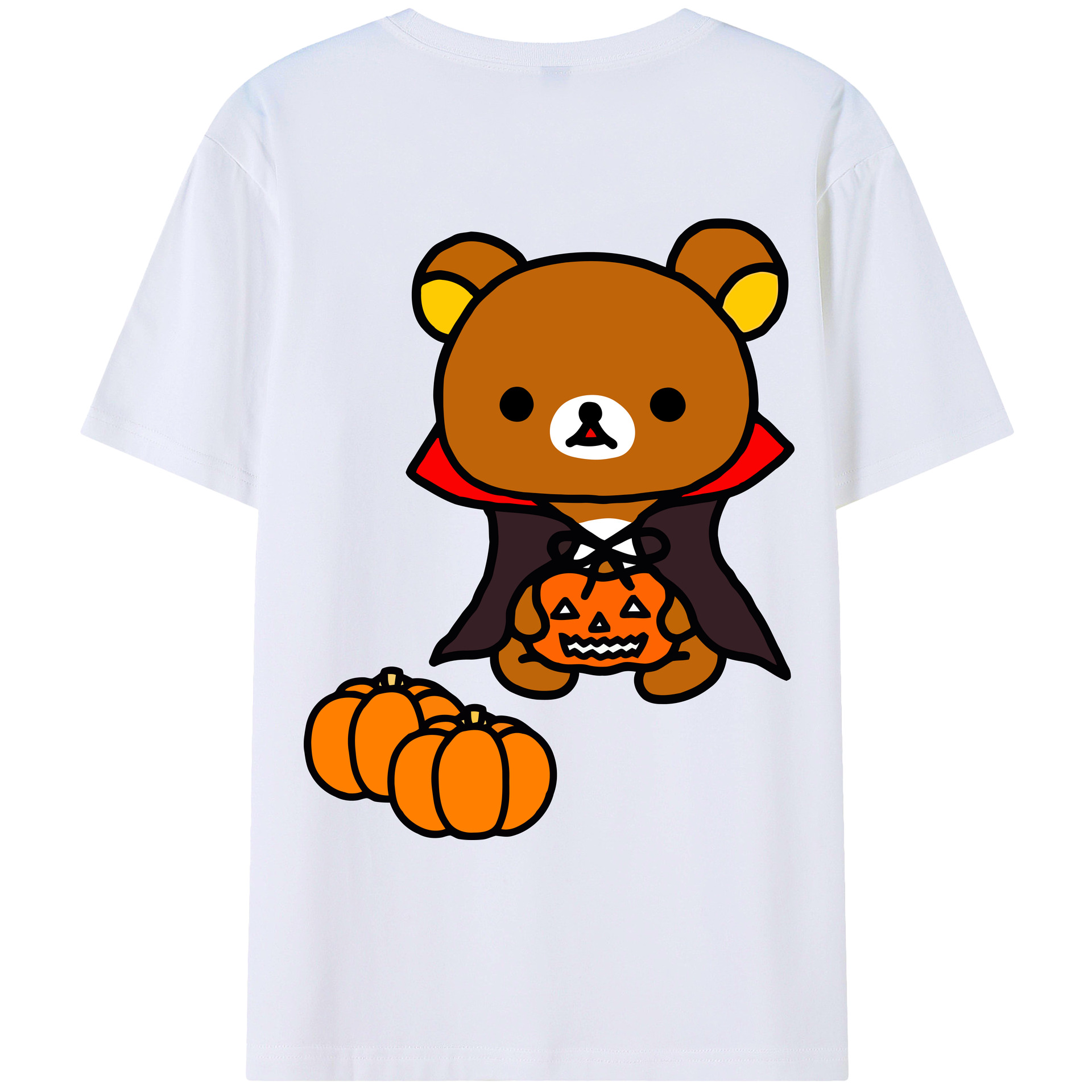 （画像用） リラックマ リラックマ キイロイトリ Rilakkuma Korilakkuma Kiiroitori 綿100％ メンズ半袖Tシャツ（バックプリント） 通気性