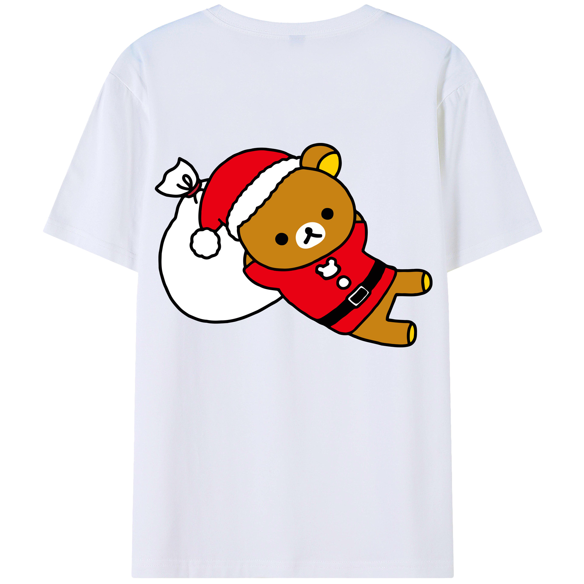 （画像用） リラックマ リラックマ キイロイトリ Rilakkuma Korilakkuma Kiiroitori 綿100％ メンズ半袖Tシャツ（バックプリント） 通気性