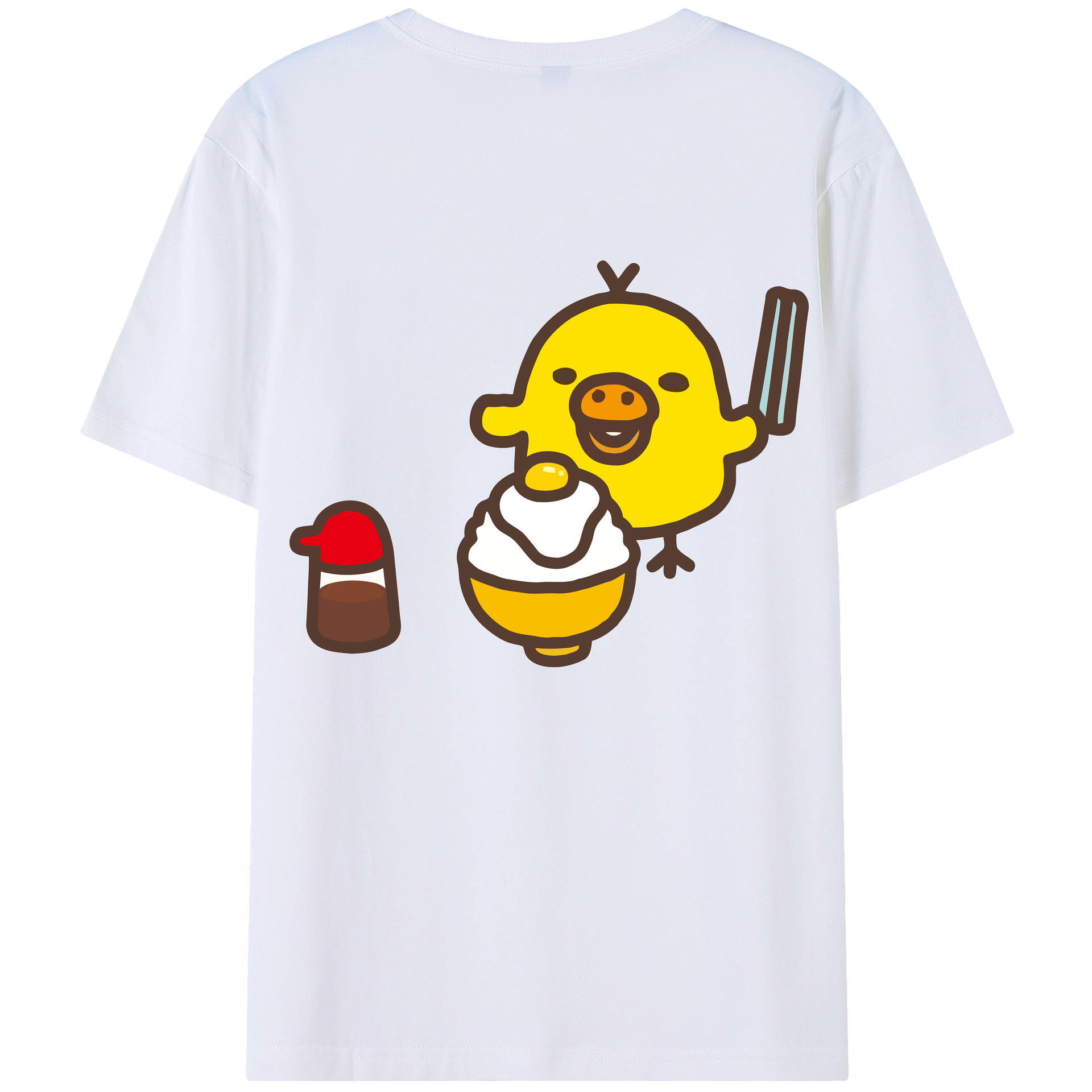 （画像用） リラックマ リラックマ キイロイトリ Rilakkuma Korilakkuma Kiiroitori 綿100％ メンズ半袖Tシャツ（バックプリント） 通気性