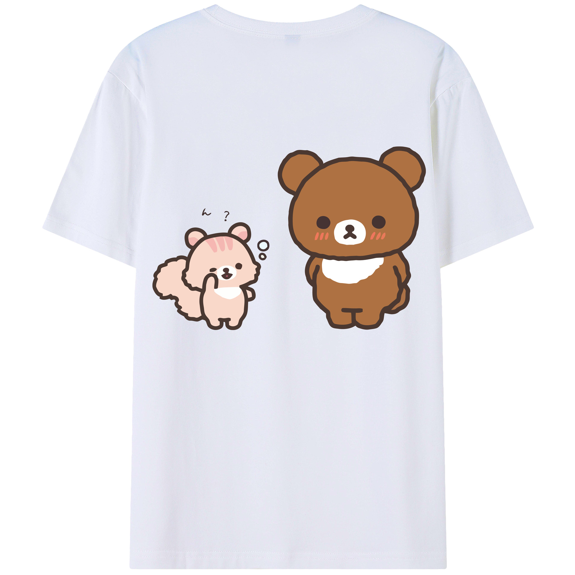 （画像用） リラックマ リラックマ キイロイトリ Rilakkuma Korilakkuma Kiiroitori 綿100％ メンズ半袖Tシャツ（バックプリント） 通気性