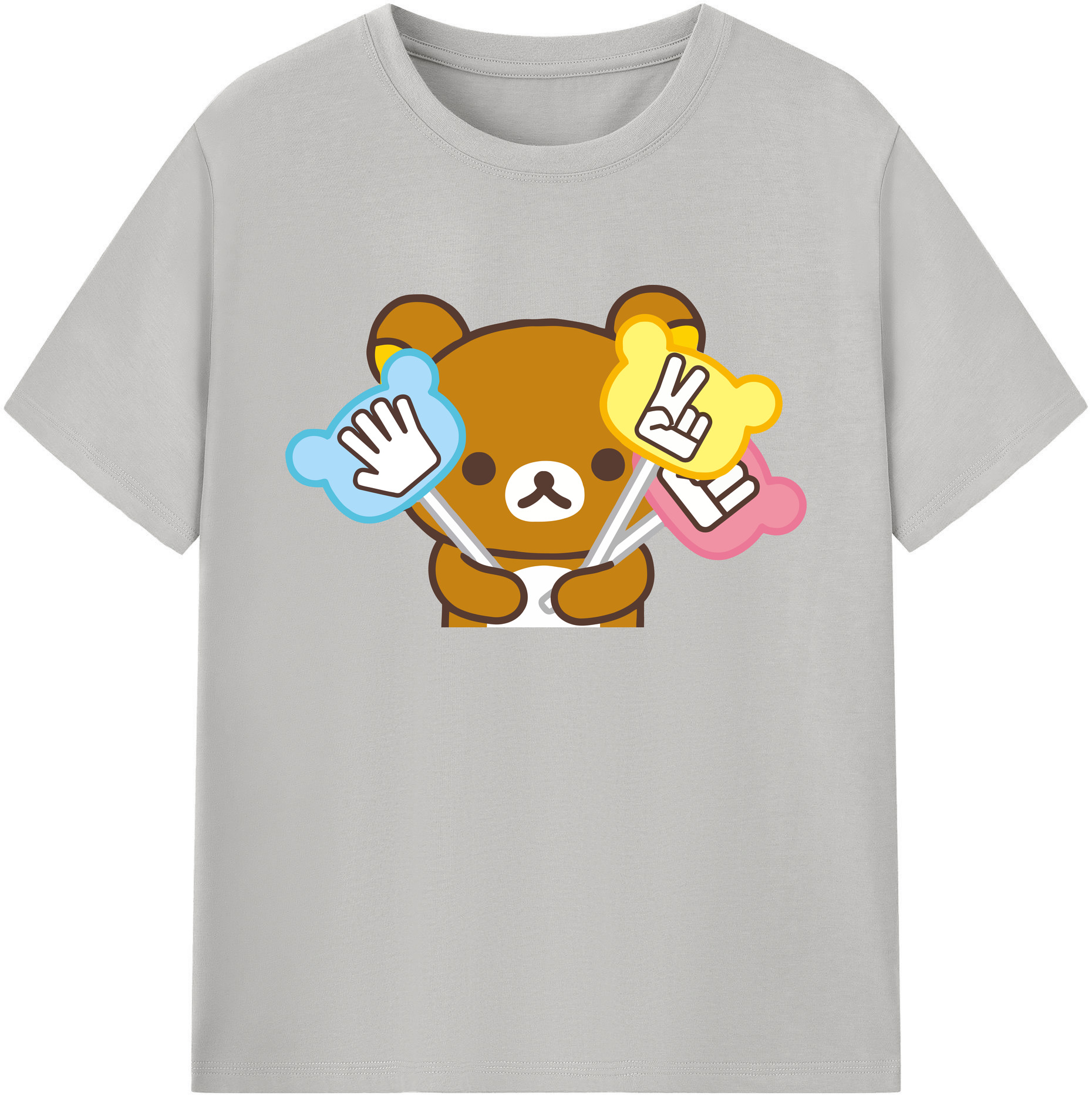 （画像用） リラックマ リラックマ キイロイトリ Rilakkuma Korilakkuma Kiiroitori 綿100％ メンズ半袖Tシャツ｜肌触りやわらか＆通気性