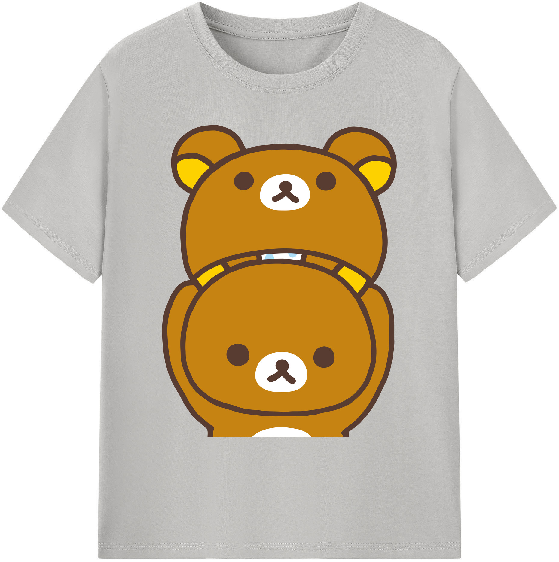 （画像用） リラックマ リラックマ キイロイトリ Rilakkuma Korilakkuma Kiiroitori 綿100％ メンズ半袖Tシャツ｜肌触りやわらか＆通気性