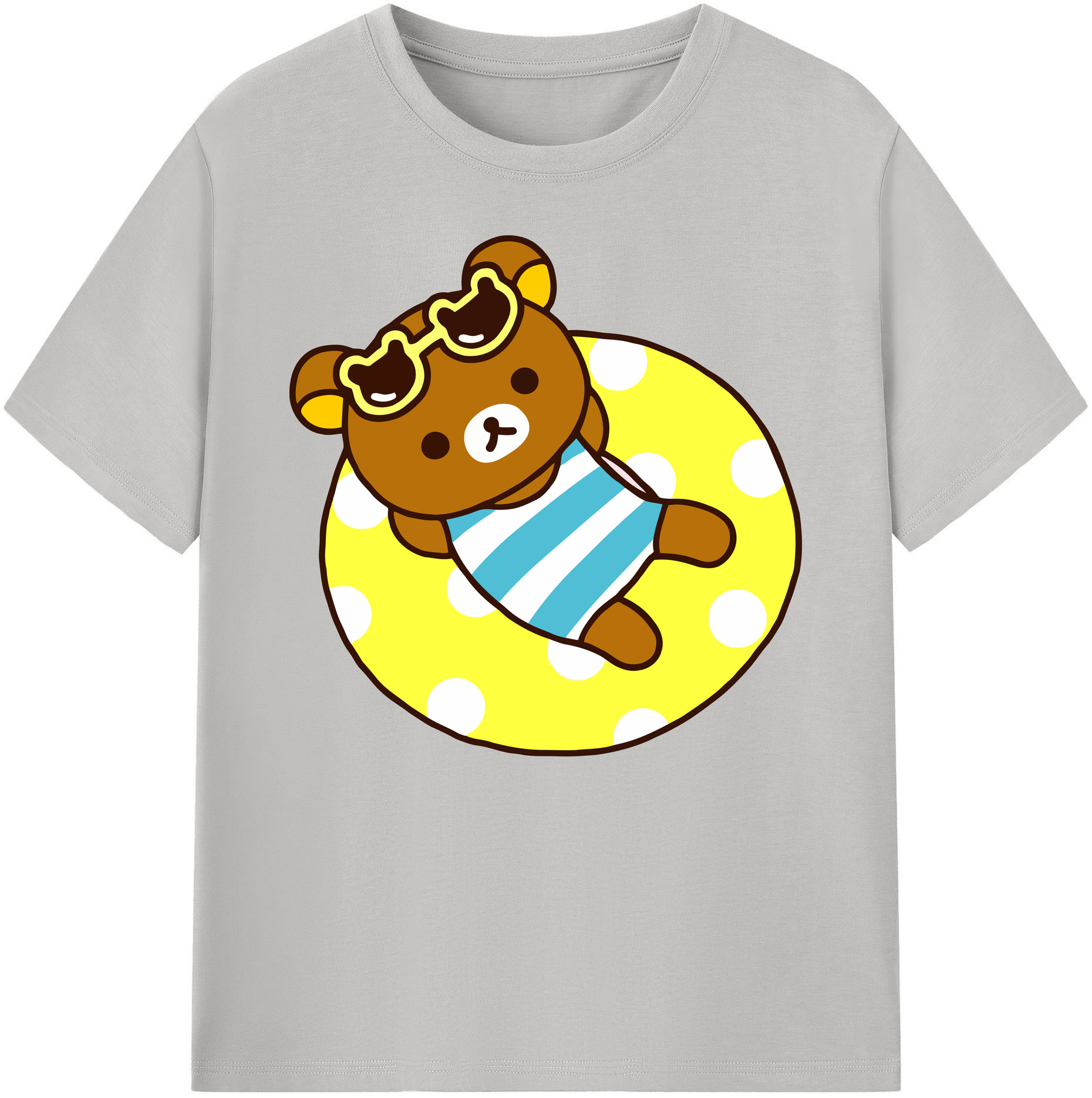 （画像用） リラックマ リラックマ キイロイトリ Rilakkuma Korilakkuma Kiiroitori 綿100％ メンズ半袖Tシャツ｜肌触りやわらか＆通気性