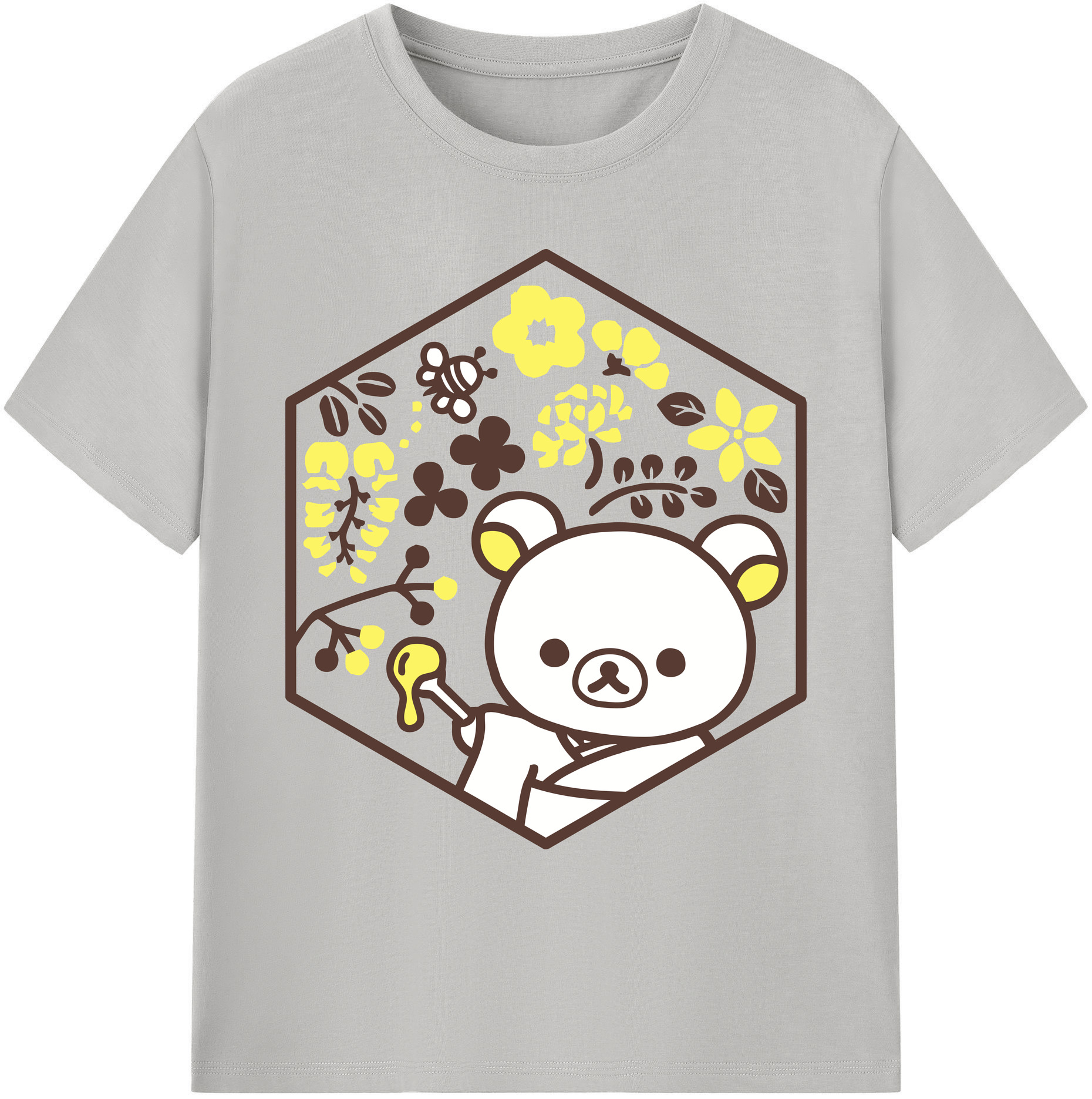 （画像用） リラックマ リラックマ キイロイトリ Rilakkuma Korilakkuma Kiiroitori 綿100％ メンズ半袖Tシャツ｜肌触りやわらか＆通気性