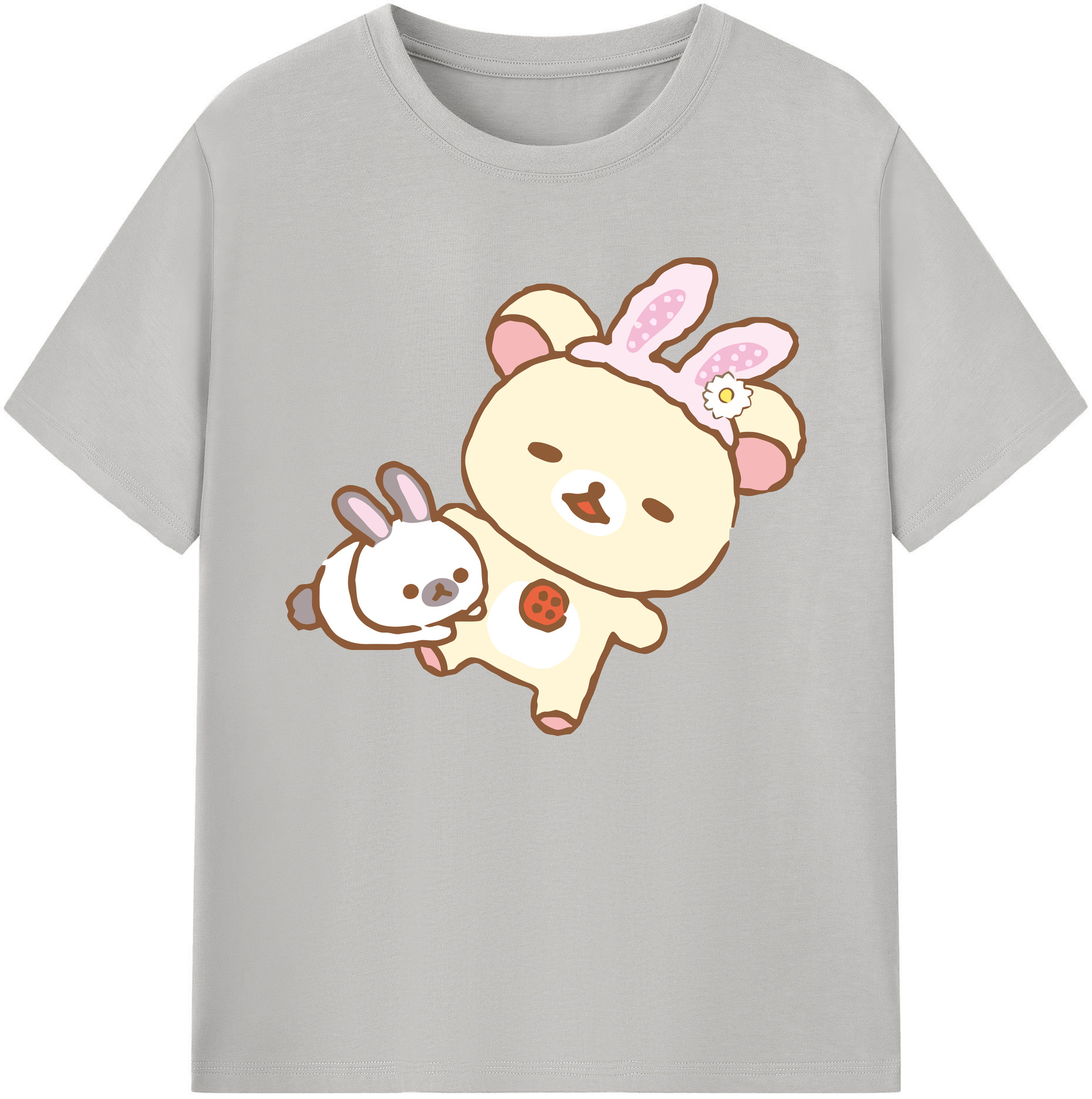 （画像用） リラックマ リラックマ キイロイトリ Rilakkuma Korilakkuma Kiiroitori 綿100％ メンズ半袖Tシャツ｜肌触りやわらか＆通気性