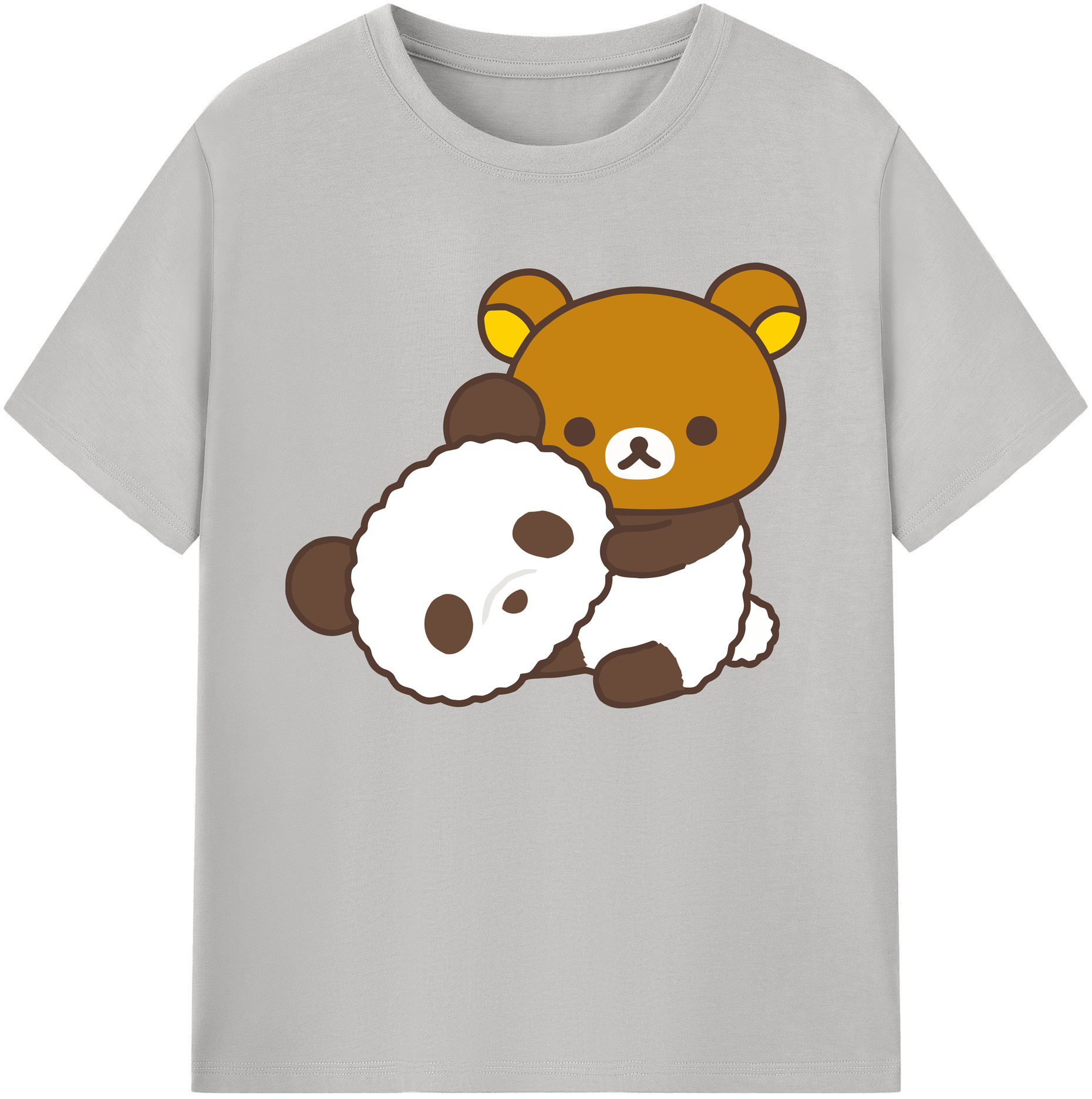 （画像用） リラックマ リラックマ キイロイトリ Rilakkuma Korilakkuma Kiiroitori 綿100％ メンズ半袖Tシャツ｜肌触りやわらか＆通気性