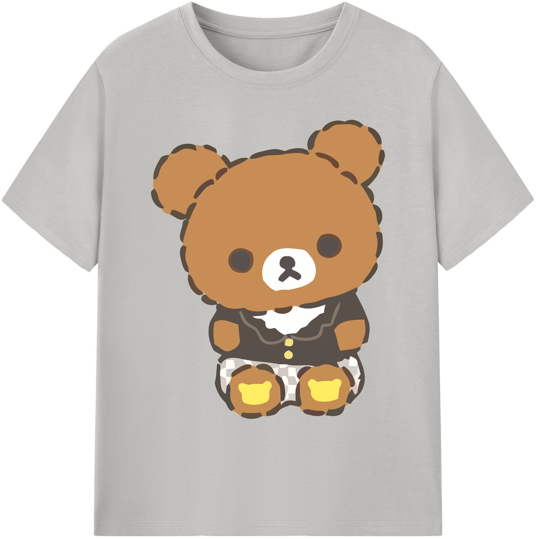 （画像用） リラックマ リラックマ キイロイトリ Rilakkuma Korilakkuma Kiiroitori 綿100％ メンズ半袖Tシャツ｜肌触りやわらか＆通気性
