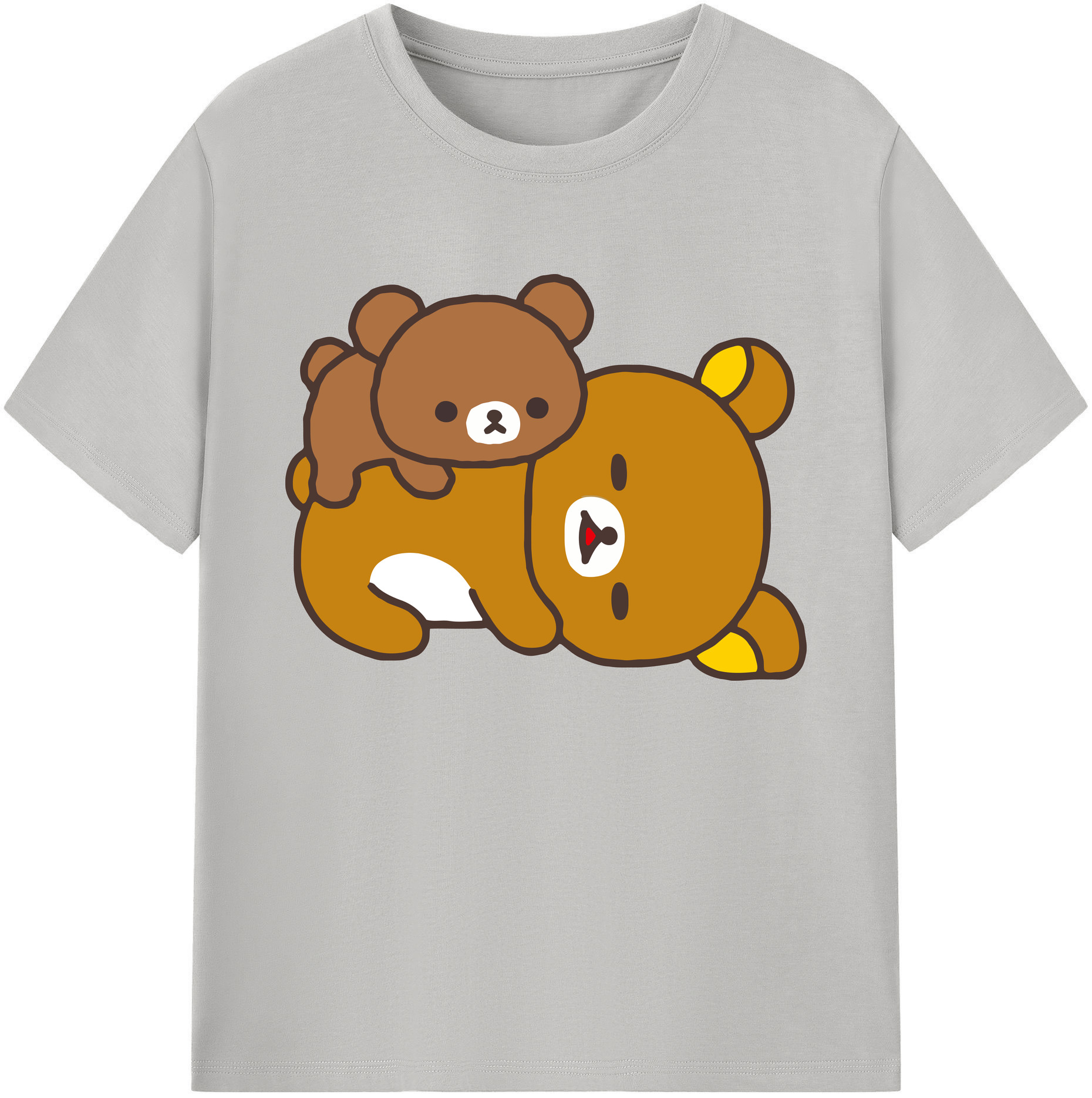 （画像用） リラックマ リラックマ キイロイトリ Rilakkuma Korilakkuma Kiiroitori 綿100％ メンズ半袖Tシャツ｜肌触りやわらか＆通気性