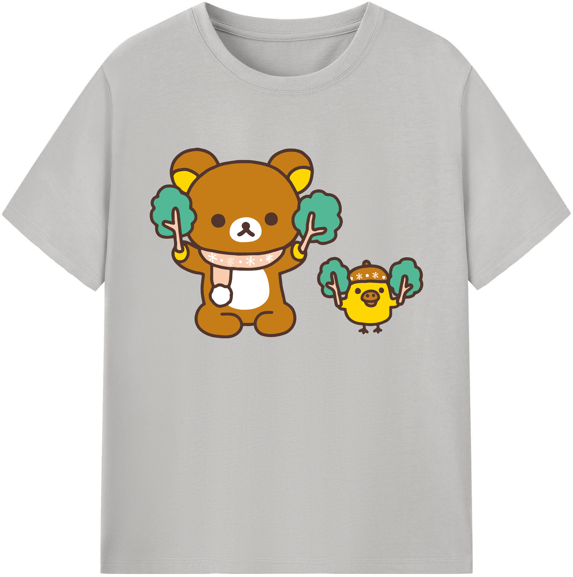 （画像用） リラックマ リラックマ キイロイトリ Rilakkuma Korilakkuma Kiiroitori 綿100％ メンズ半袖Tシャツ｜肌触りやわらか＆通気性