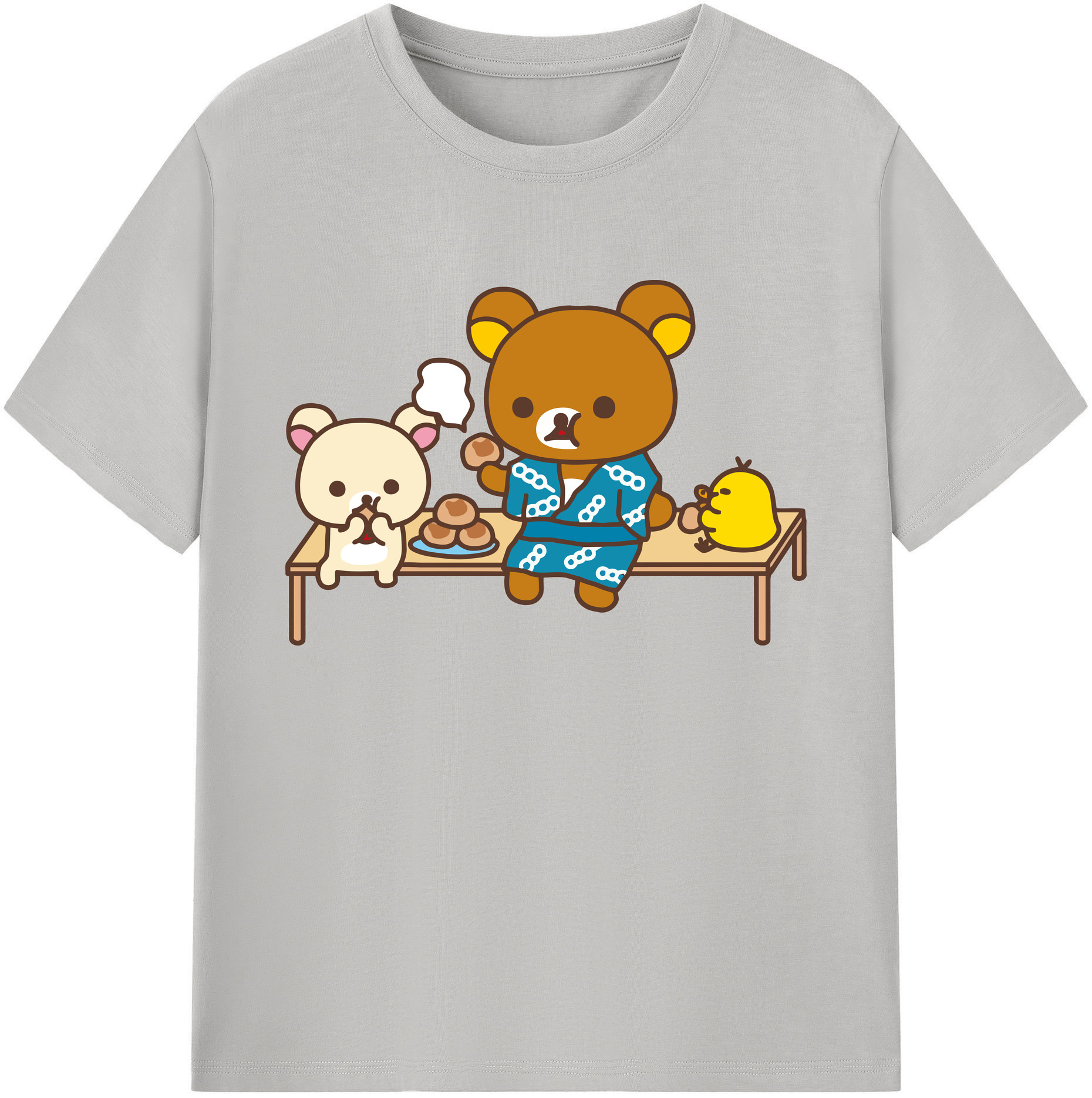 （画像用） リラックマ リラックマ キイロイトリ Rilakkuma Korilakkuma Kiiroitori 綿100％ メンズ半袖Tシャツ｜肌触りやわらか＆通気性