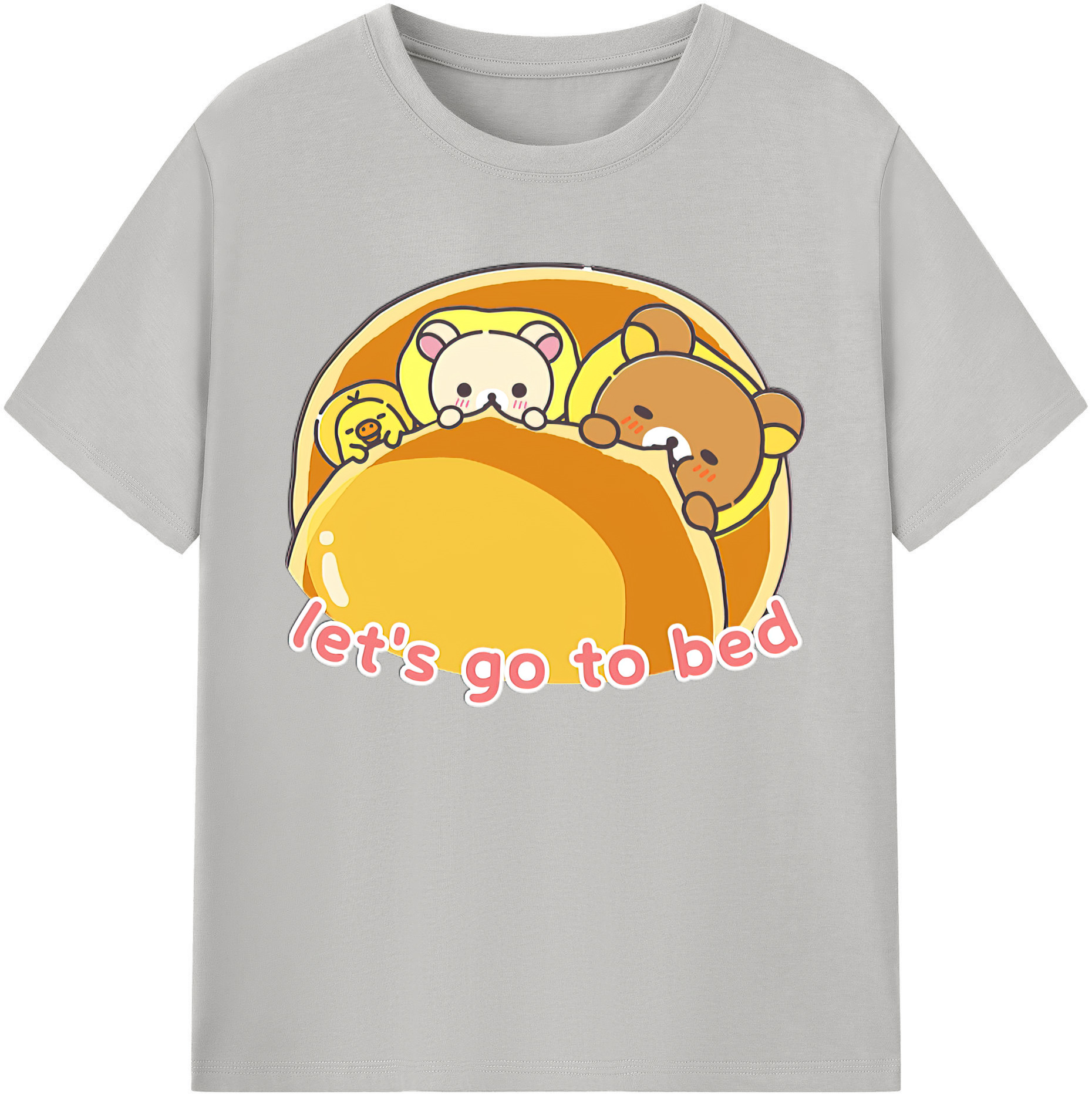 （画像用） リラックマ リラックマ キイロイトリ Rilakkuma Korilakkuma Kiiroitori 綿100％ メンズ半袖Tシャツ｜肌触りやわらか＆通気性
