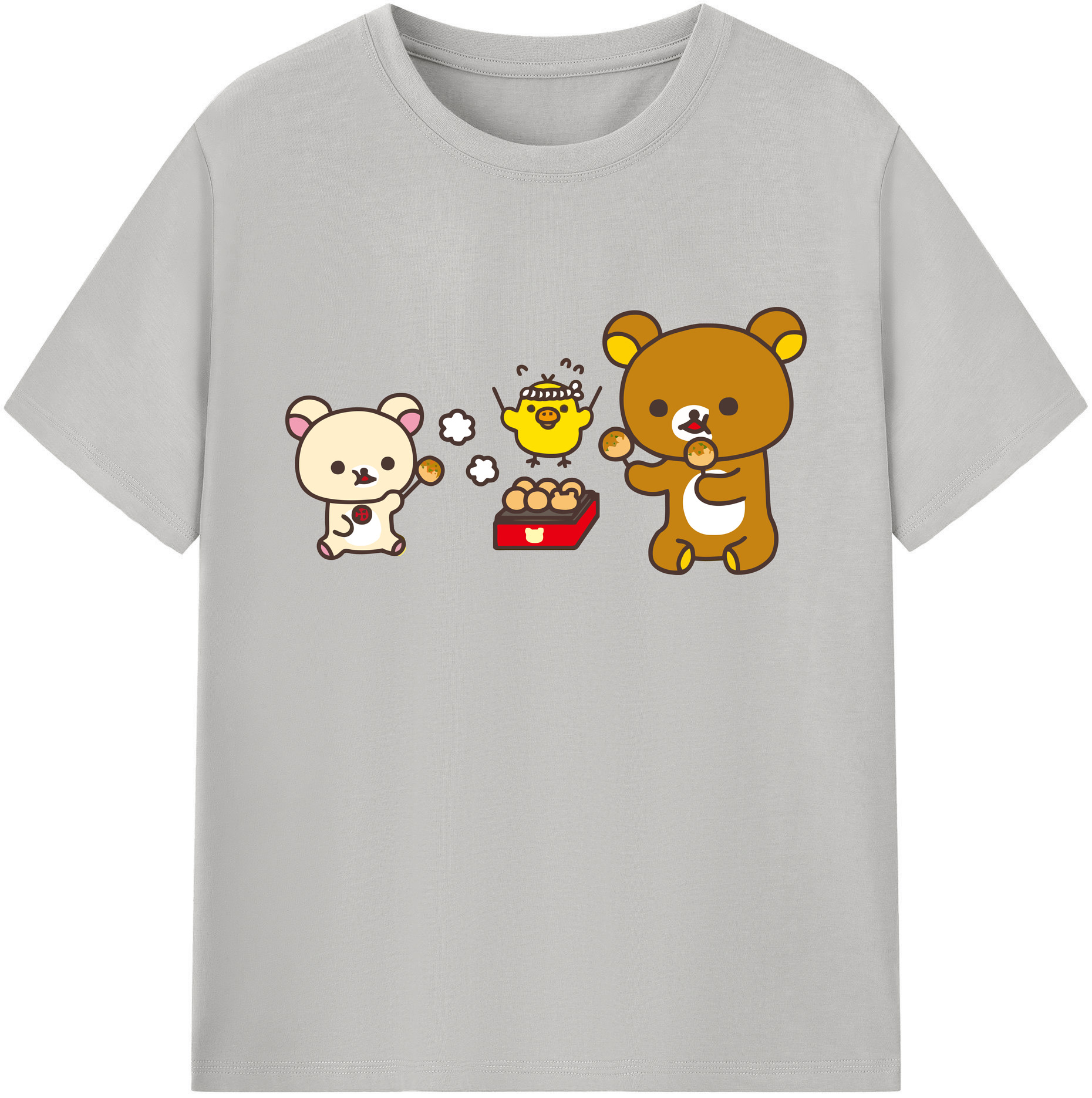 （画像用） リラックマ リラックマ キイロイトリ Rilakkuma Korilakkuma Kiiroitori 綿100％ メンズ半袖Tシャツ｜肌触りやわらか＆通気性