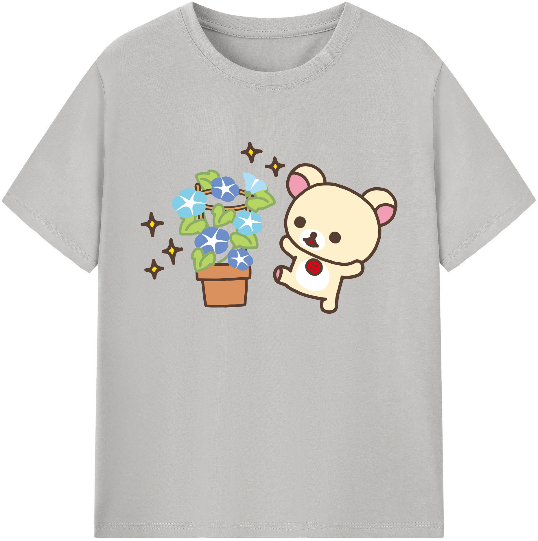 （画像用） リラックマ リラックマ キイロイトリ Rilakkuma Korilakkuma Kiiroitori 綿100％ メンズ半袖Tシャツ｜肌触りやわらか＆通気性