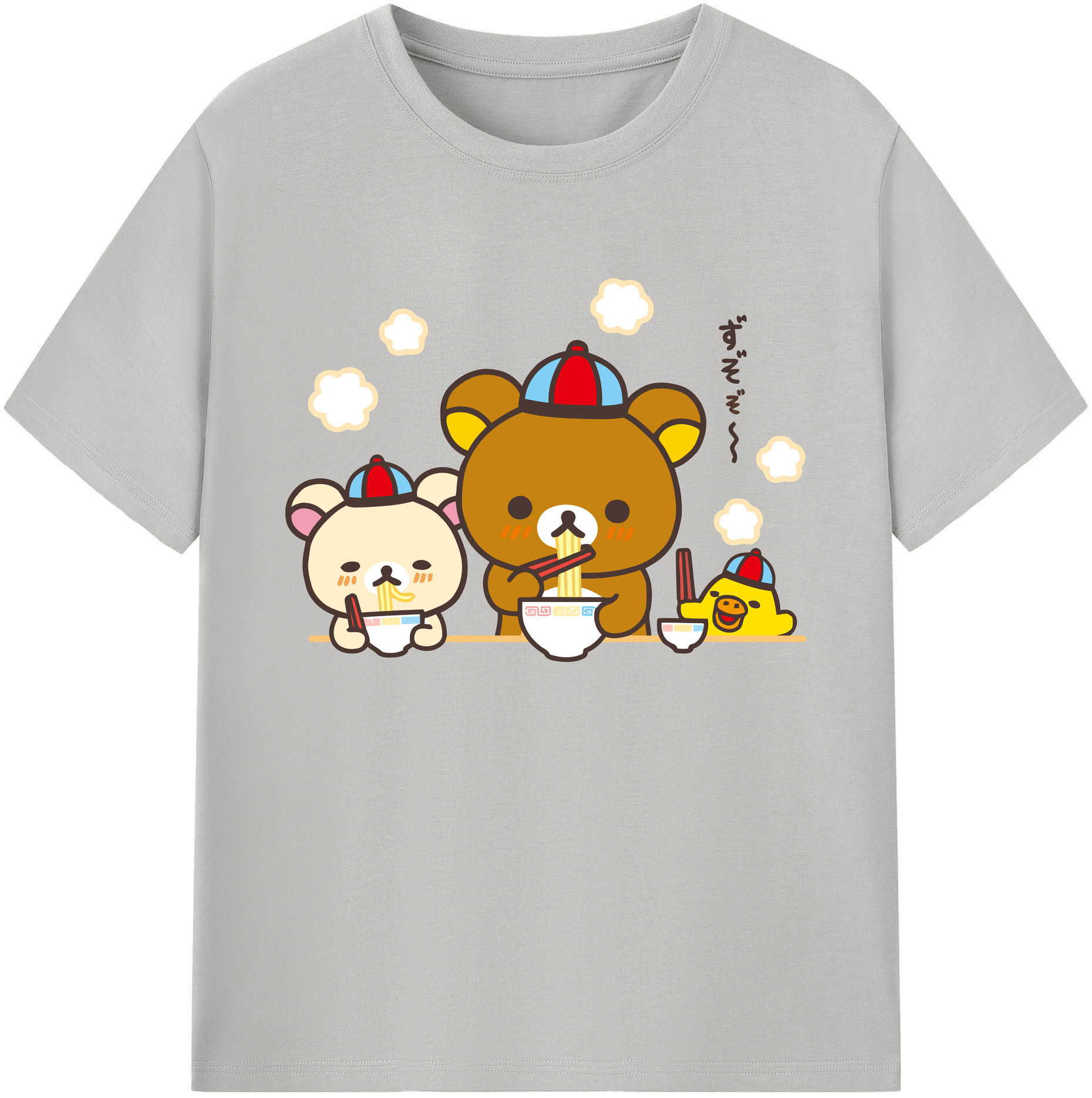 （画像用） リラックマ リラックマ キイロイトリ Rilakkuma Korilakkuma Kiiroitori 綿100％ メンズ半袖Tシャツ｜肌触りやわらか＆通気性