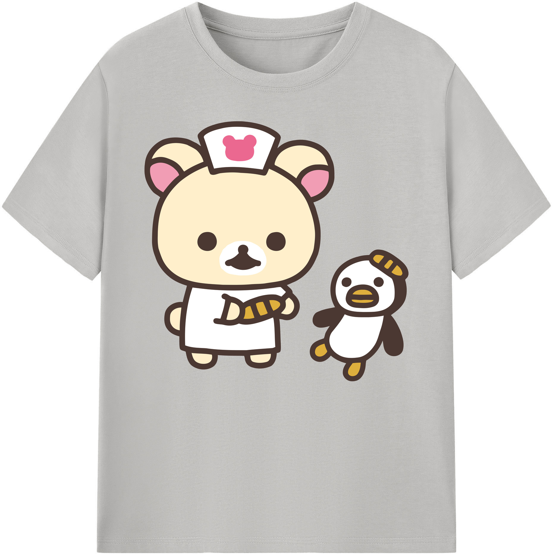 （画像用） リラックマ リラックマ キイロイトリ Rilakkuma Korilakkuma Kiiroitori 綿100％ メンズ半袖Tシャツ｜肌触りやわらか＆通気性