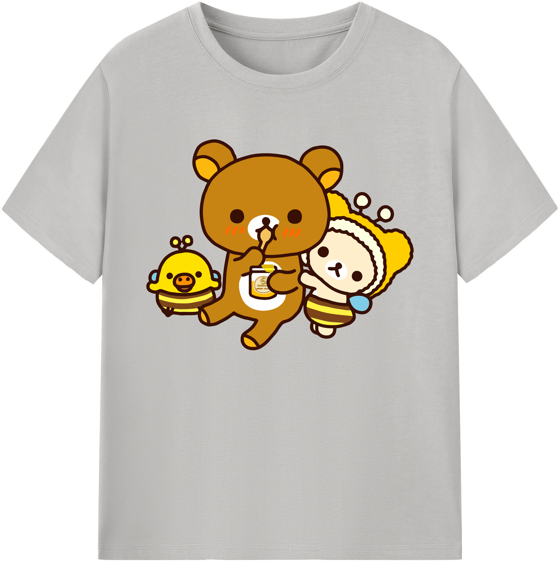 （画像用） リラックマ リラックマ キイロイトリ Rilakkuma Korilakkuma Kiiroitori 綿100％ メンズ半袖Tシャツ｜肌触りやわらか＆通気性
