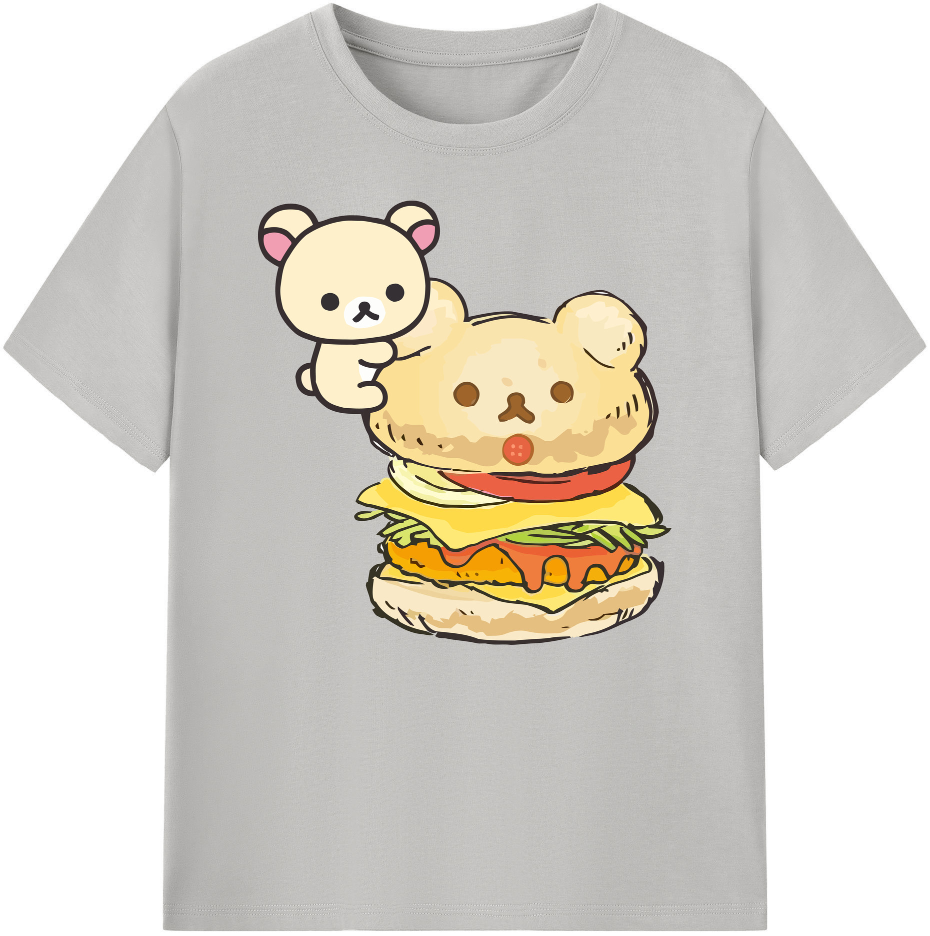 （画像用） リラックマ リラックマ キイロイトリ Rilakkuma Korilakkuma Kiiroitori 綿100％ メンズ半袖Tシャツ｜肌触りやわらか＆通気性