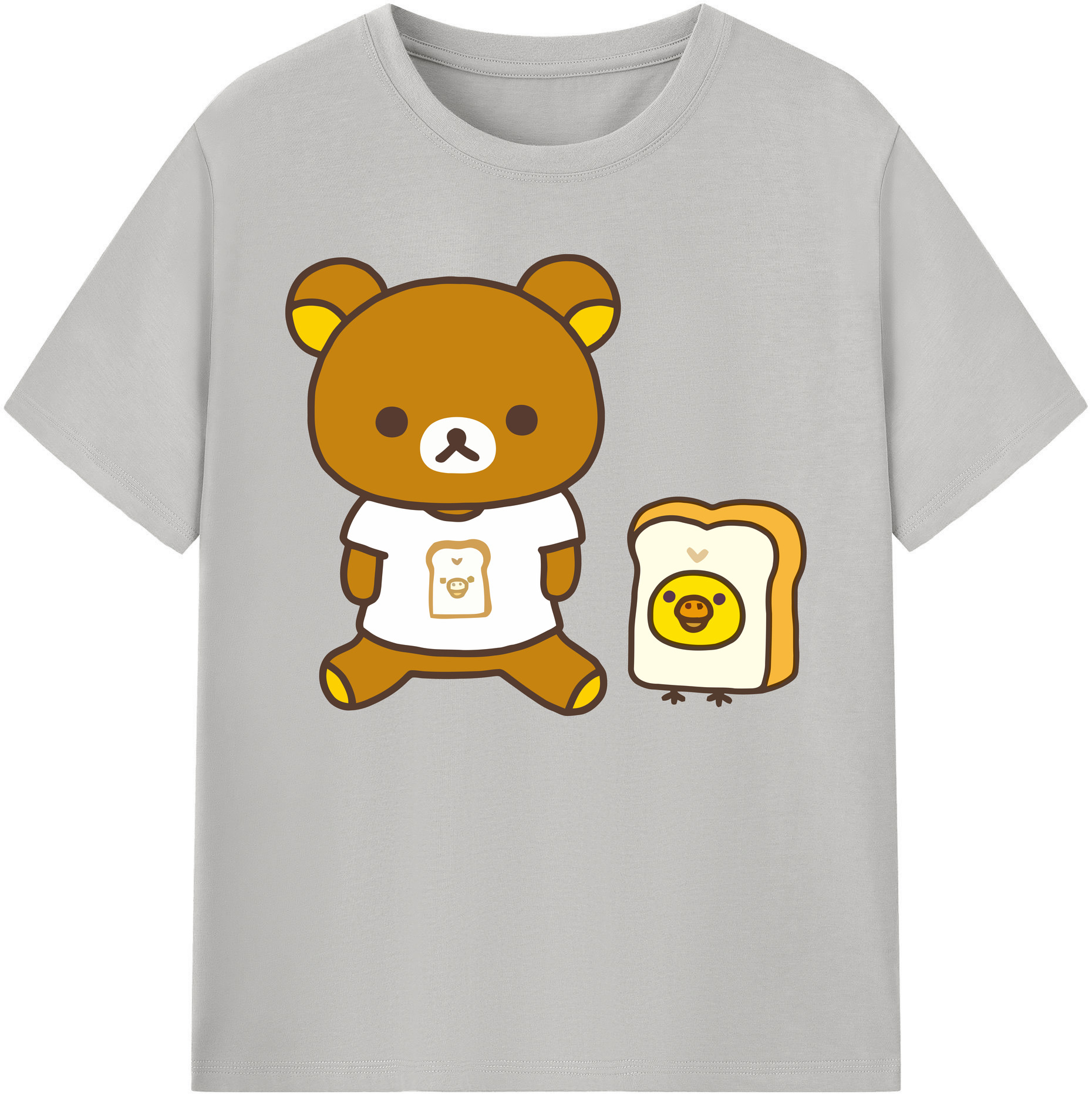 （画像用） リラックマ リラックマ キイロイトリ Rilakkuma Korilakkuma Kiiroitori 綿100％ メンズ半袖Tシャツ｜肌触りやわらか＆通気性