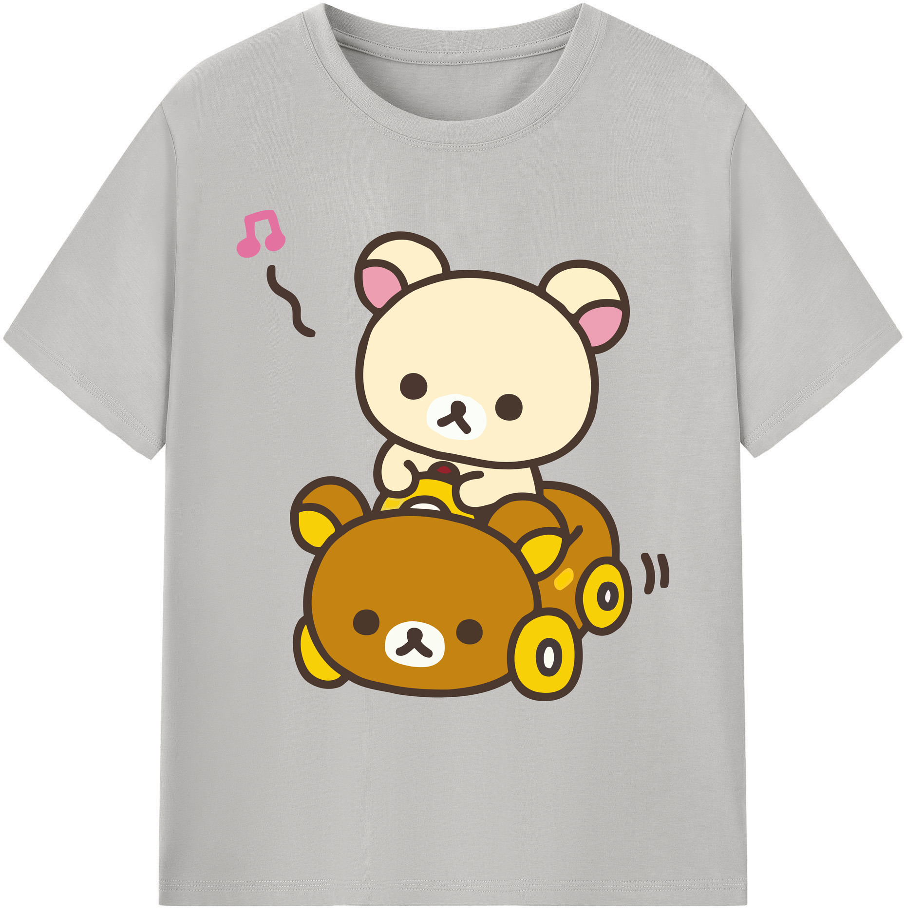 （画像用） リラックマ リラックマ キイロイトリ Rilakkuma Korilakkuma Kiiroitori 綿100％ メンズ半袖Tシャツ｜肌触りやわらか＆通気性