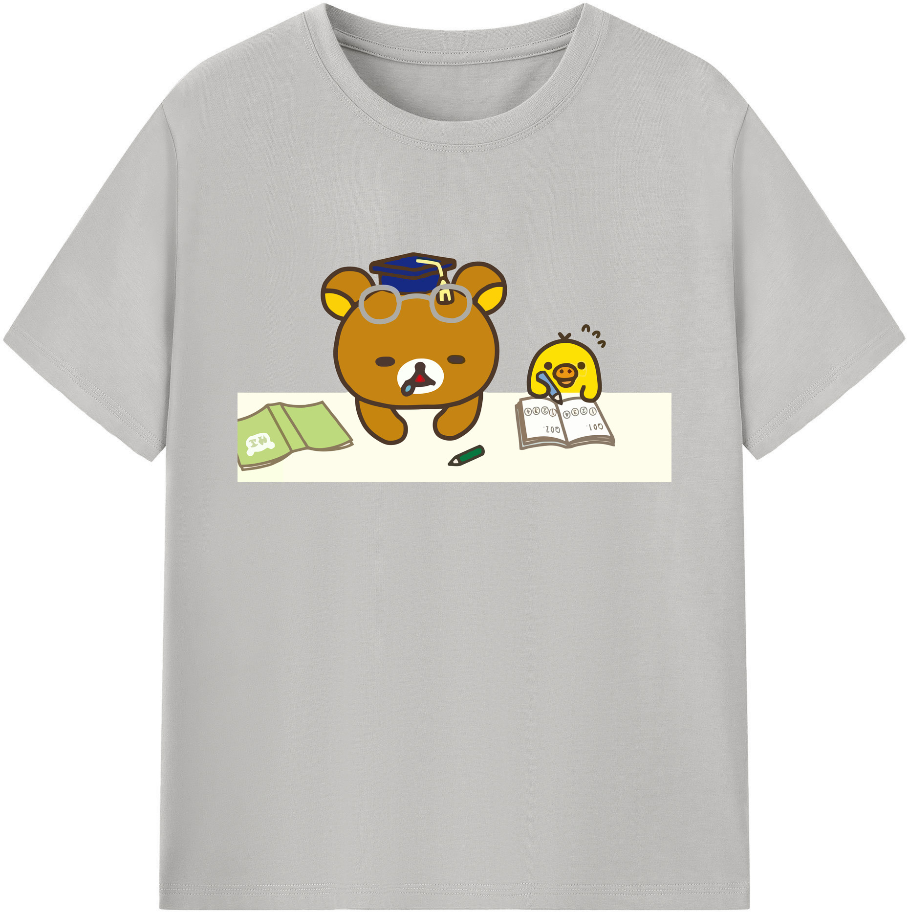 （画像用） リラックマ リラックマ キイロイトリ Rilakkuma Korilakkuma Kiiroitori 綿100％ メンズ半袖Tシャツ｜肌触りやわらか＆通気性