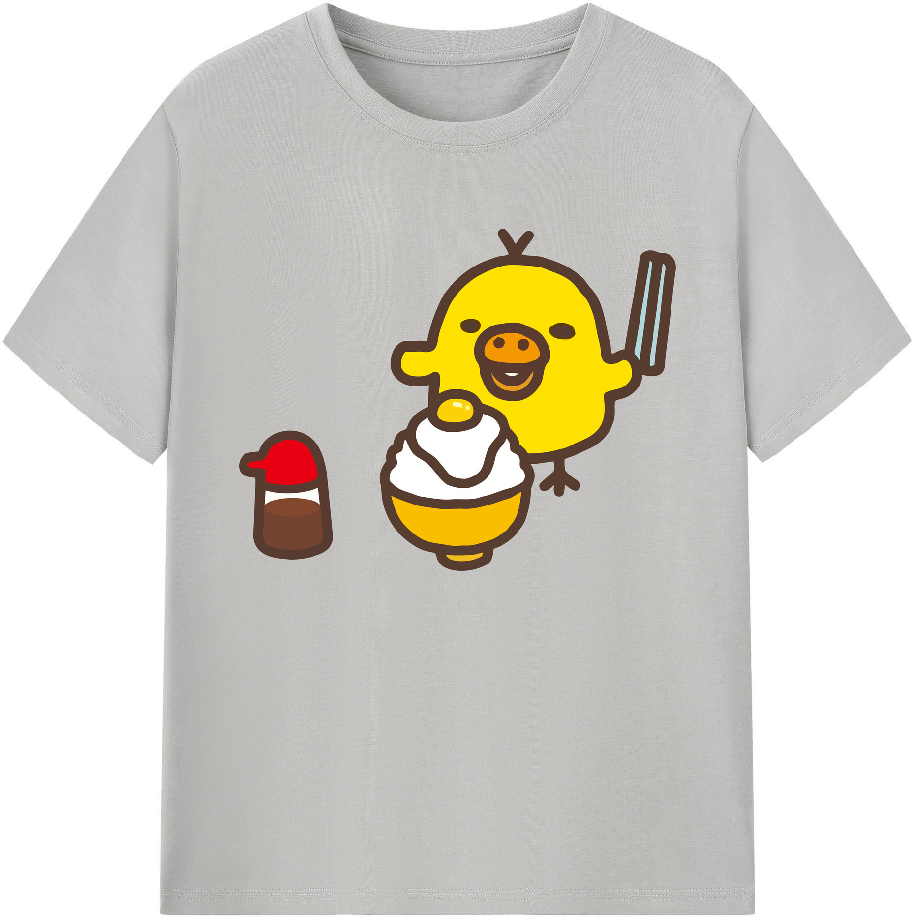（画像用） リラックマ リラックマ キイロイトリ Rilakkuma Korilakkuma Kiiroitori 綿100％ メンズ半袖Tシャツ｜肌触りやわらか＆通気性