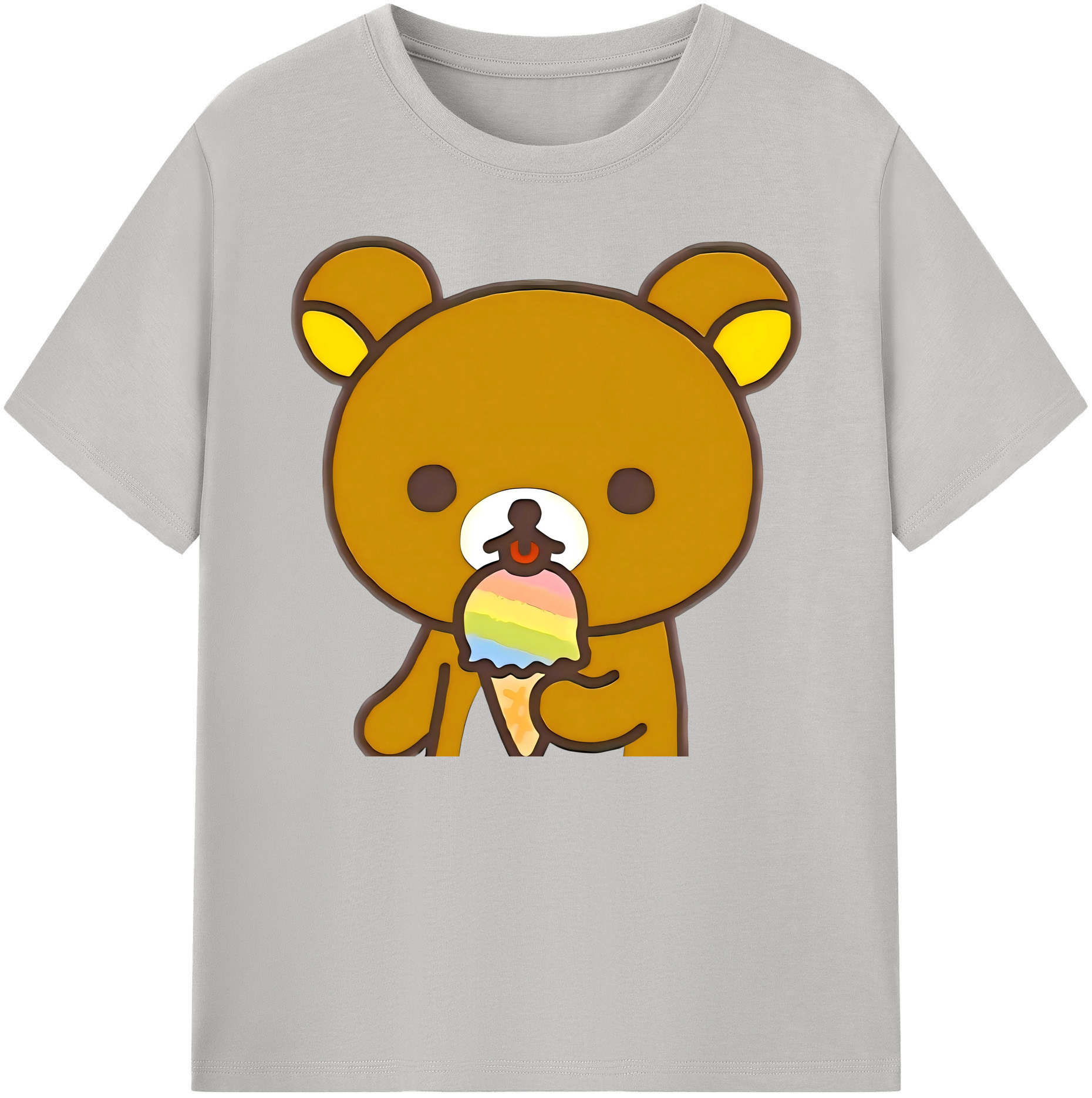 （画像用） リラックマ リラックマ キイロイトリ Rilakkuma Korilakkuma Kiiroitori 綿100％ メンズ半袖Tシャツ｜肌触りやわらか＆通気性