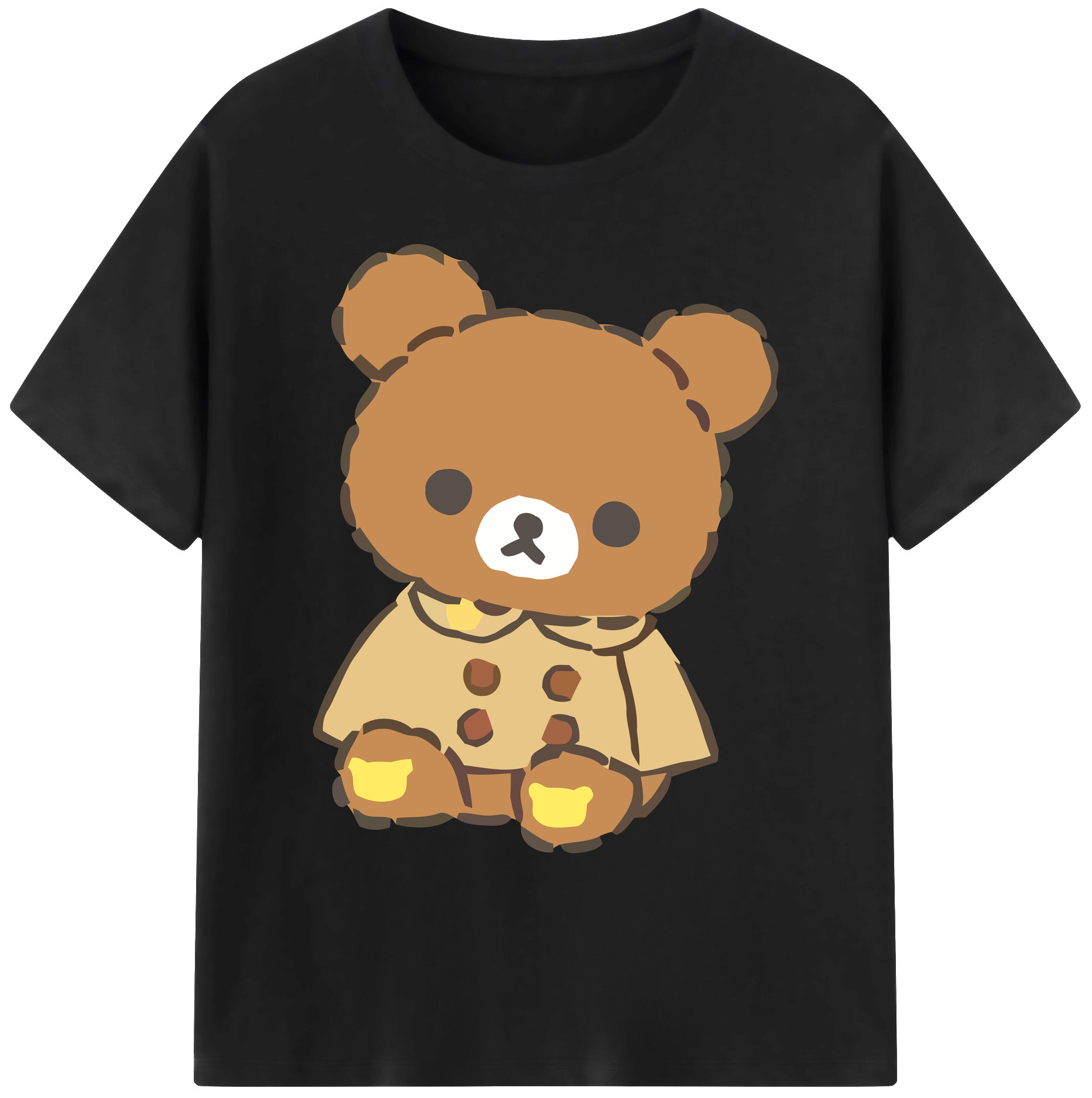 （画像用） リラックマ リラックマ キイロイトリ Rilakkuma Korilakkuma Kiiroitori 綿100％ メンズ半袖Tシャツ｜肌触りやわらか＆通気性