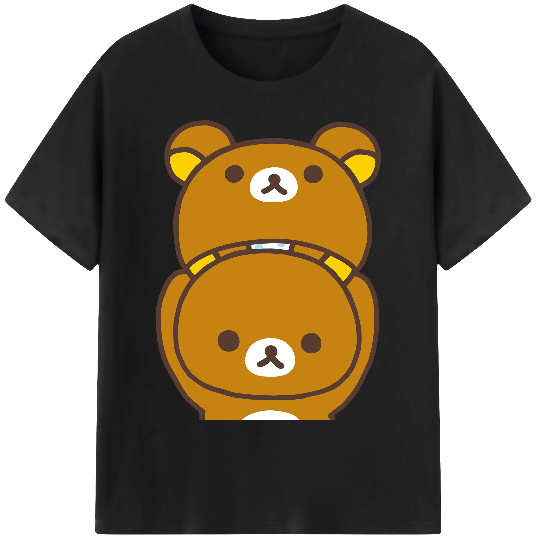 （画像用） リラックマ リラックマ キイロイトリ Rilakkuma Korilakkuma Kiiroitori 綿100％ メンズ半袖Tシャツ｜肌触りやわらか＆通気性